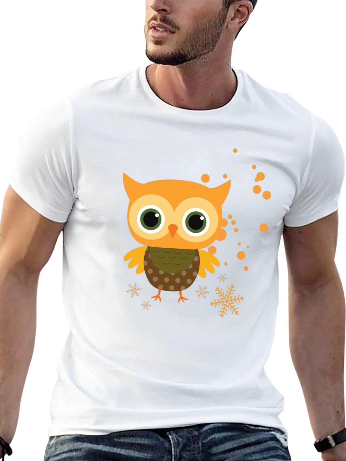 Black Cute Owl Graphic Tee - Black Short Sleeve Shirt view 13