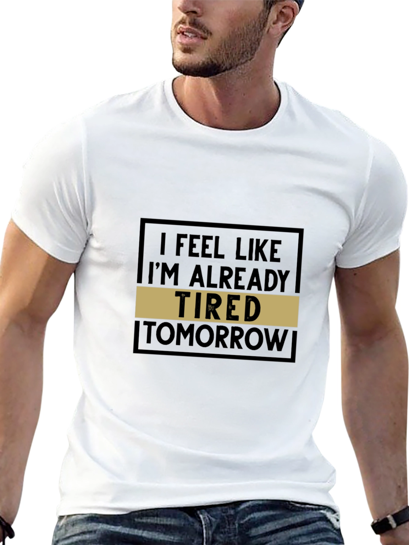 Black Funny Tired Tomorrow Graphic Tee view 13