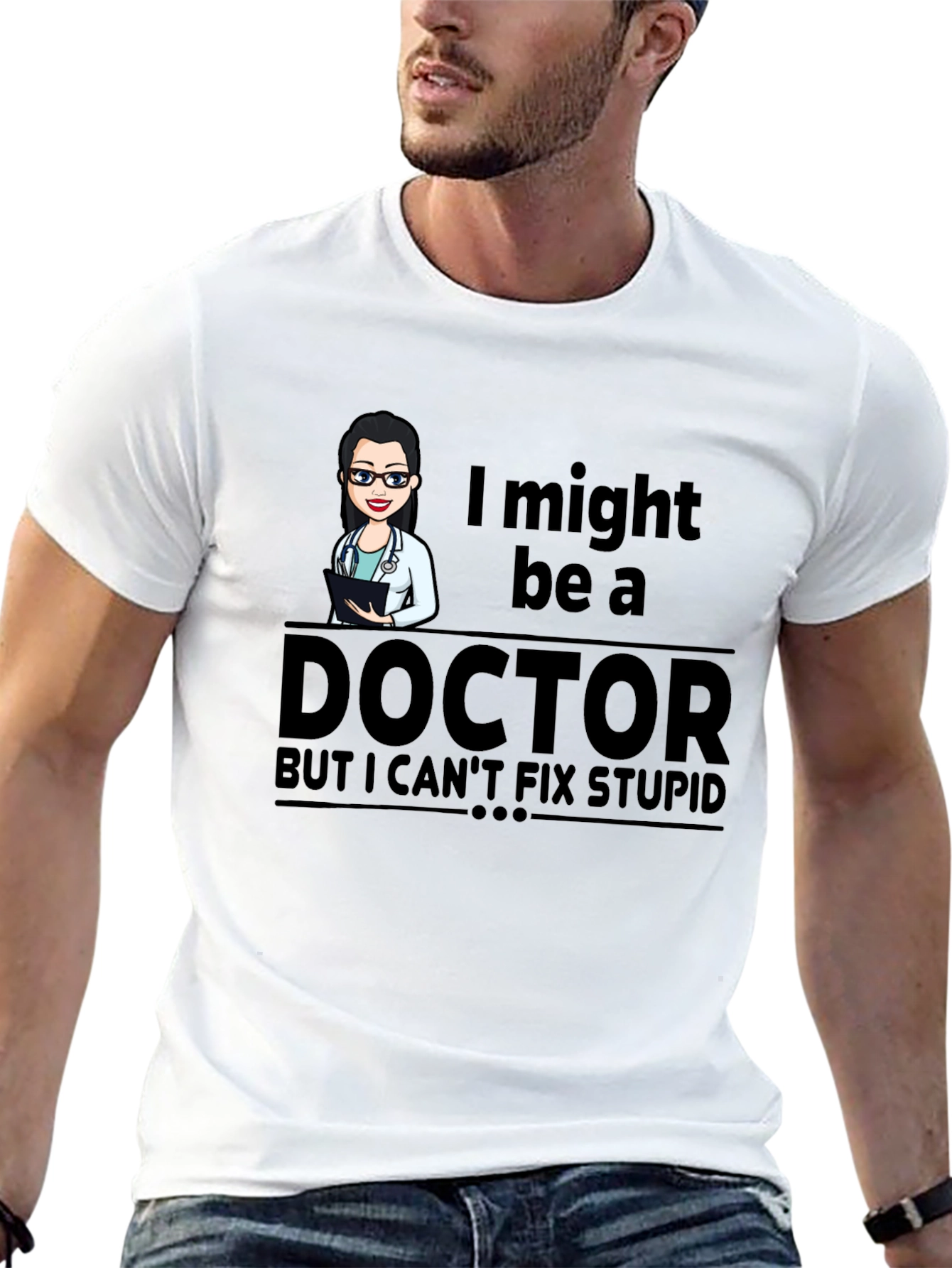 Black Doctor Humor T-Shirt - I Might Be A Doctor view 13