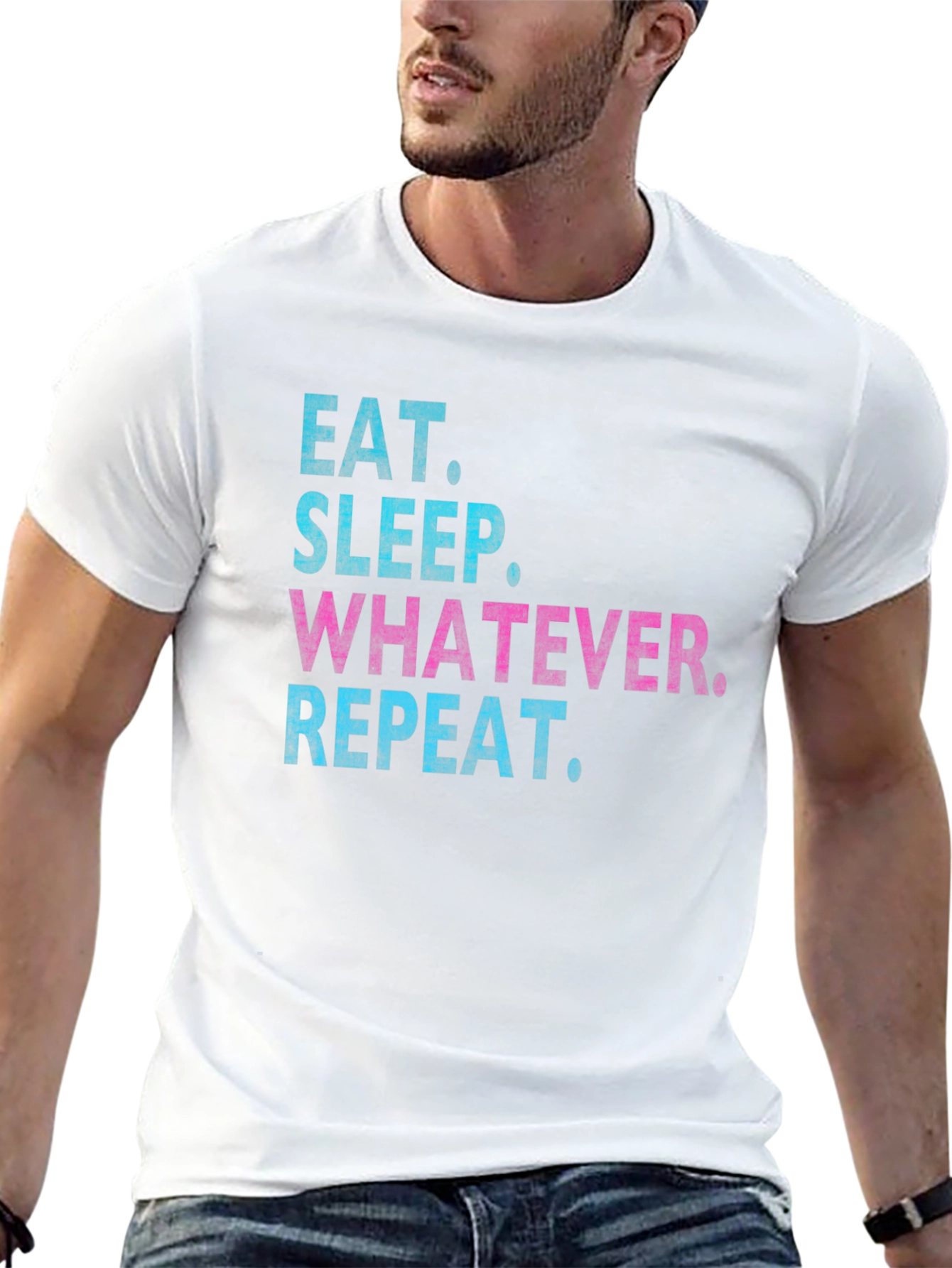Black Eat Sleep Whatever Repeat T-Shirt view 13