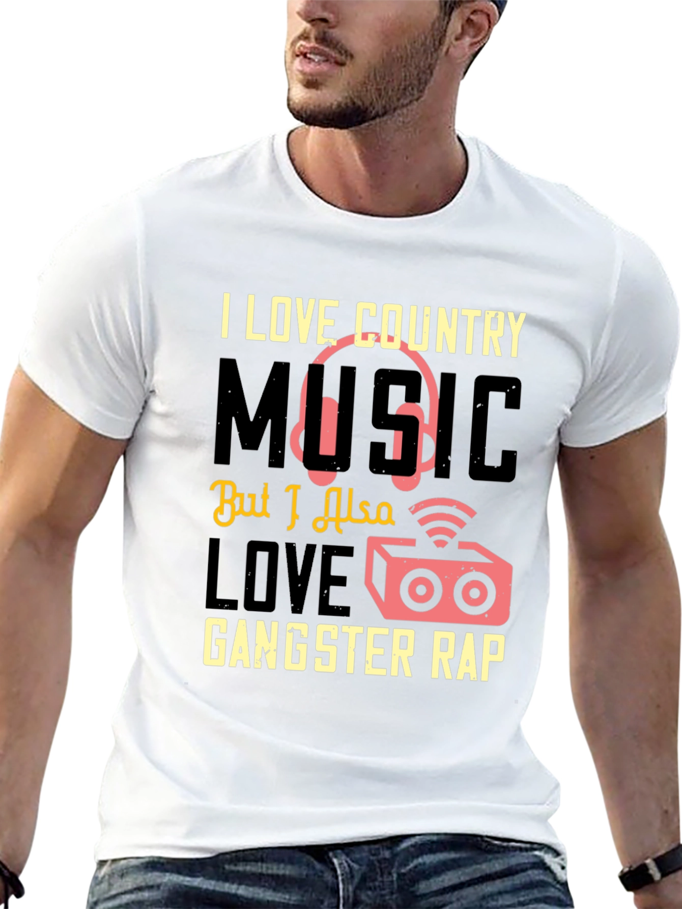 Black Country Music & Gangster Rap Graphic T-Shirt view 13