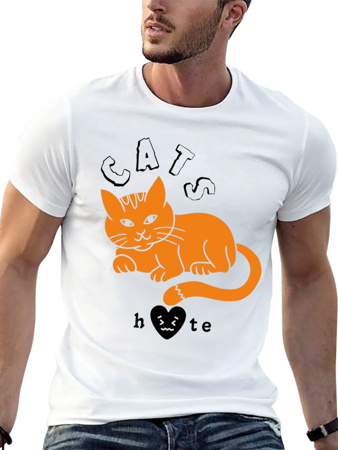 Black Cats Hate Heart Tee view 13