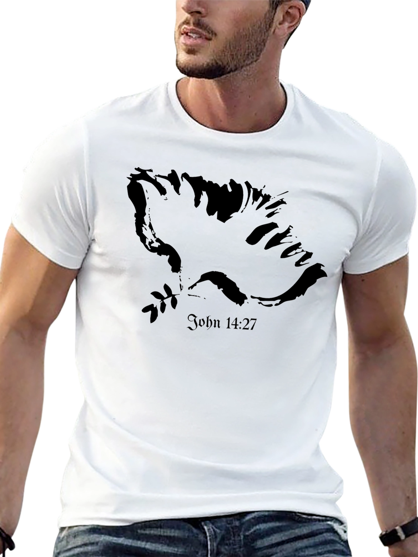 Black Dove of Peace T-Shirt - John 14:27 view 13
