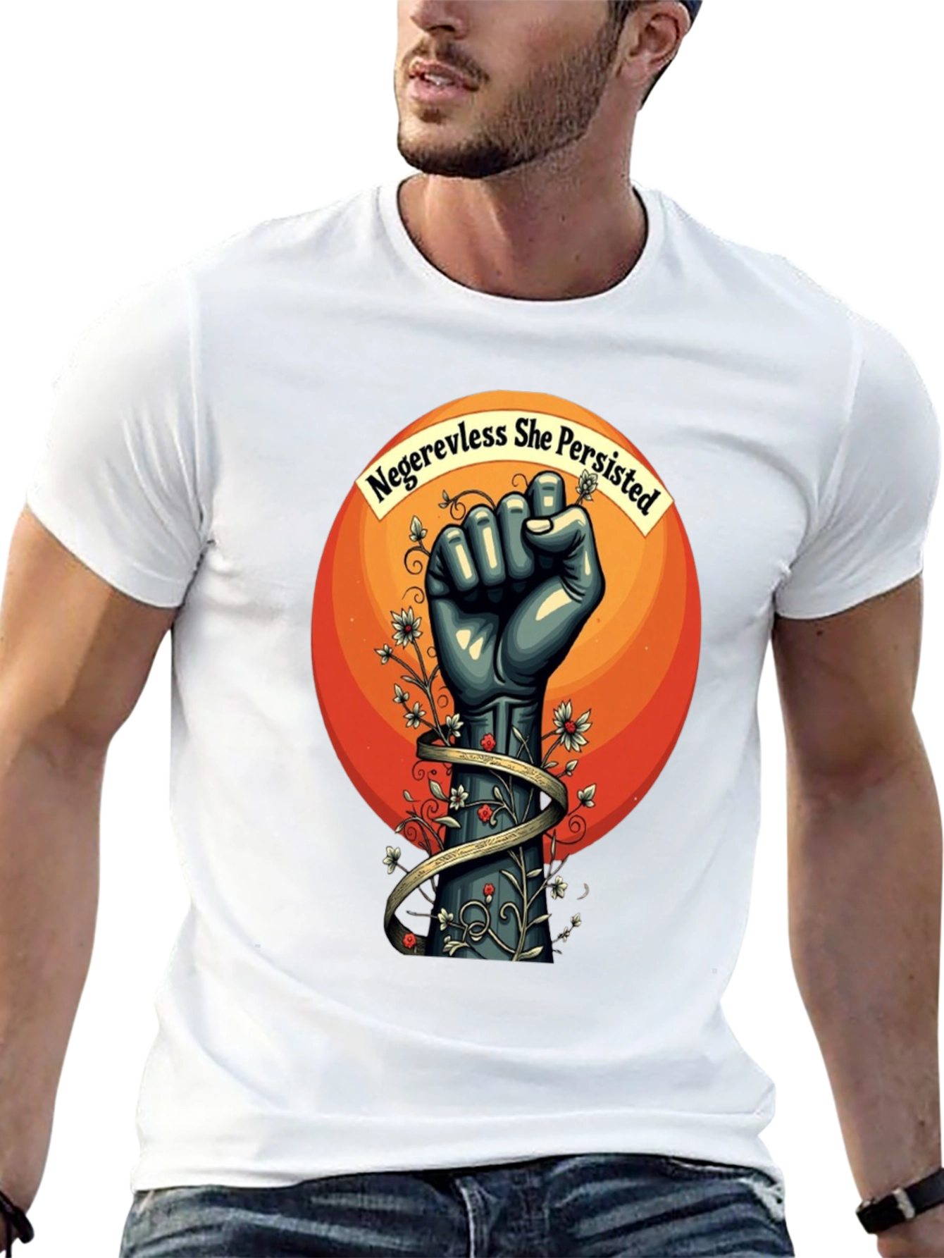 Black Nevertheless She Persisted Graphic Tee view 13