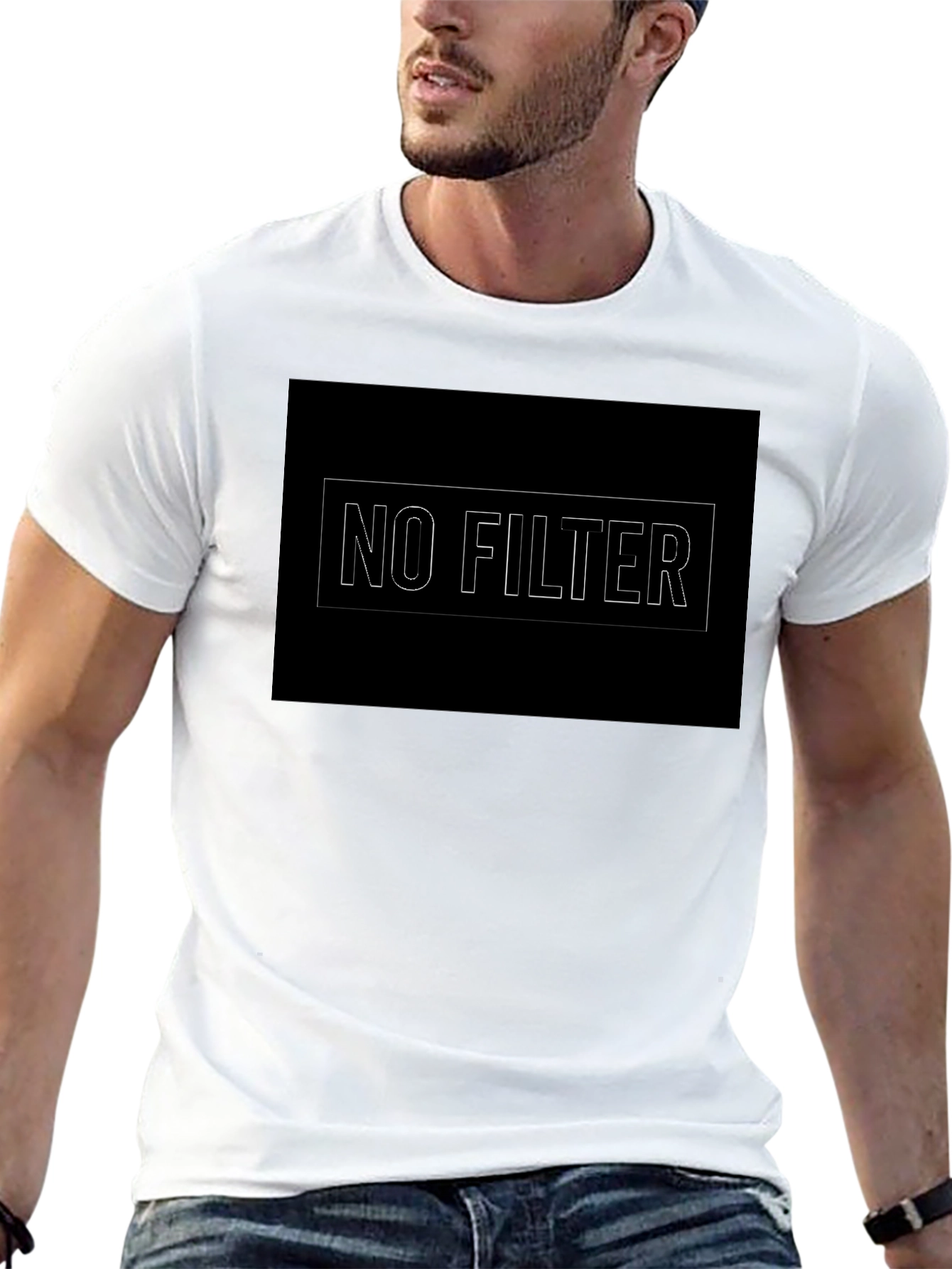 Black No Filter Graphic Tee - Mens Black T-Shirt view 13