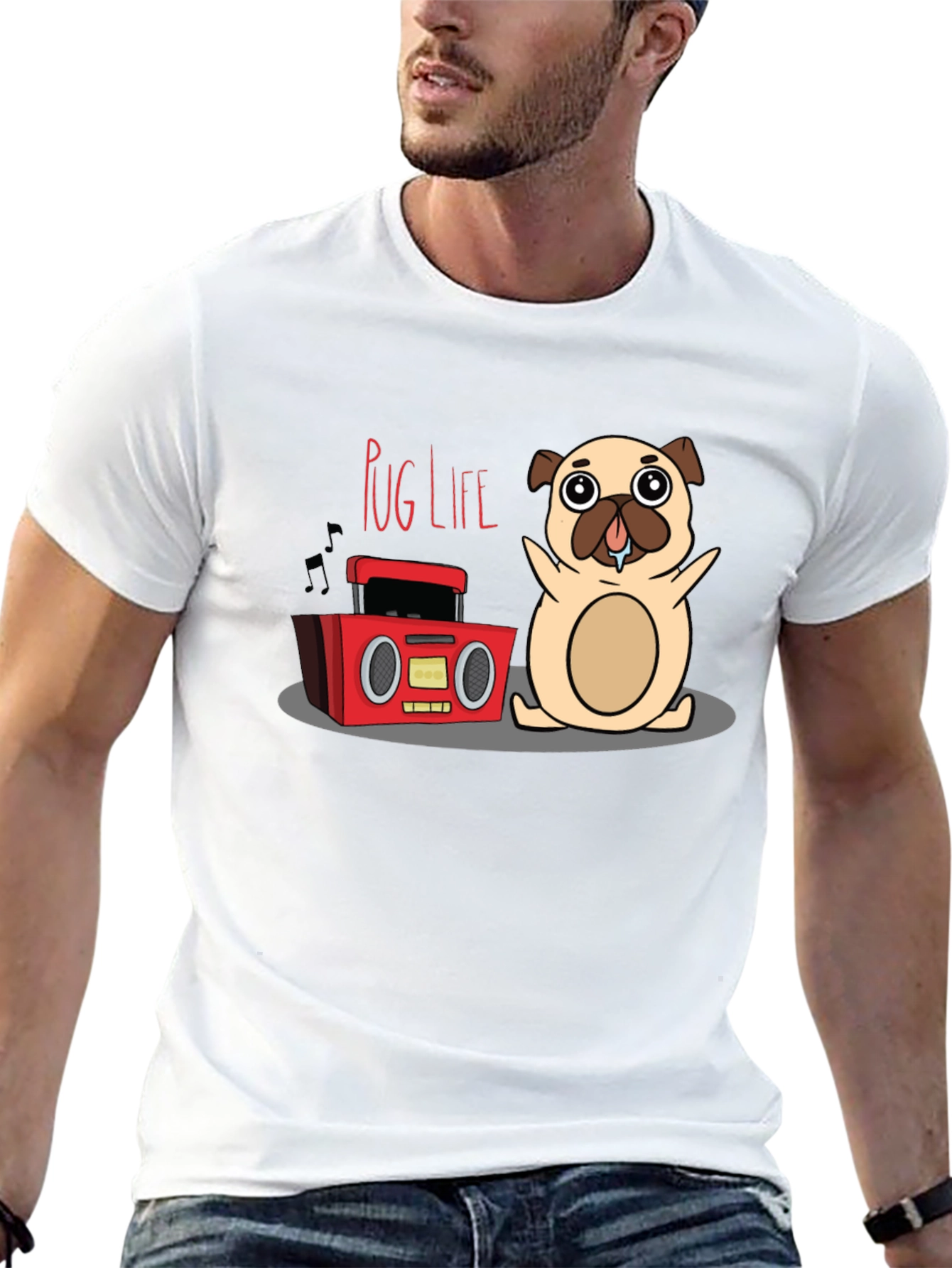 Black Pug Life Graphic Tee - Funny Dog T-Shirt view 13