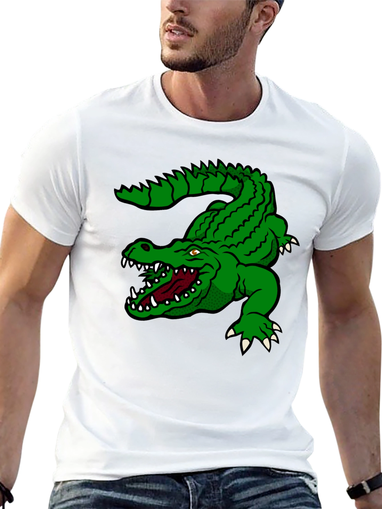 Black Green Alligator Graphic T-Shirt - Bold Style view 13