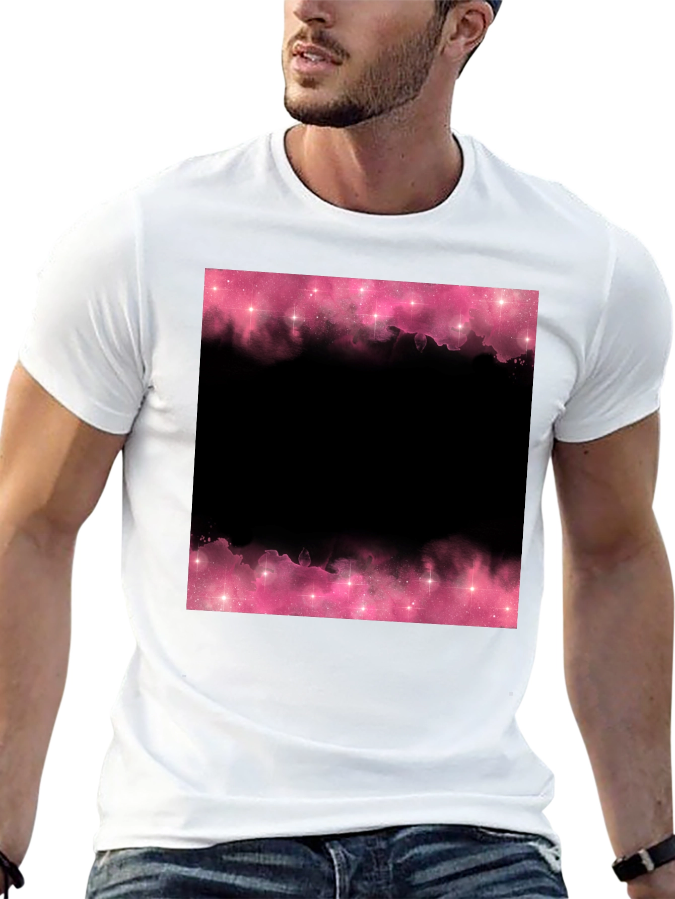 Black Pink Galaxy Black T-Shirt view 13