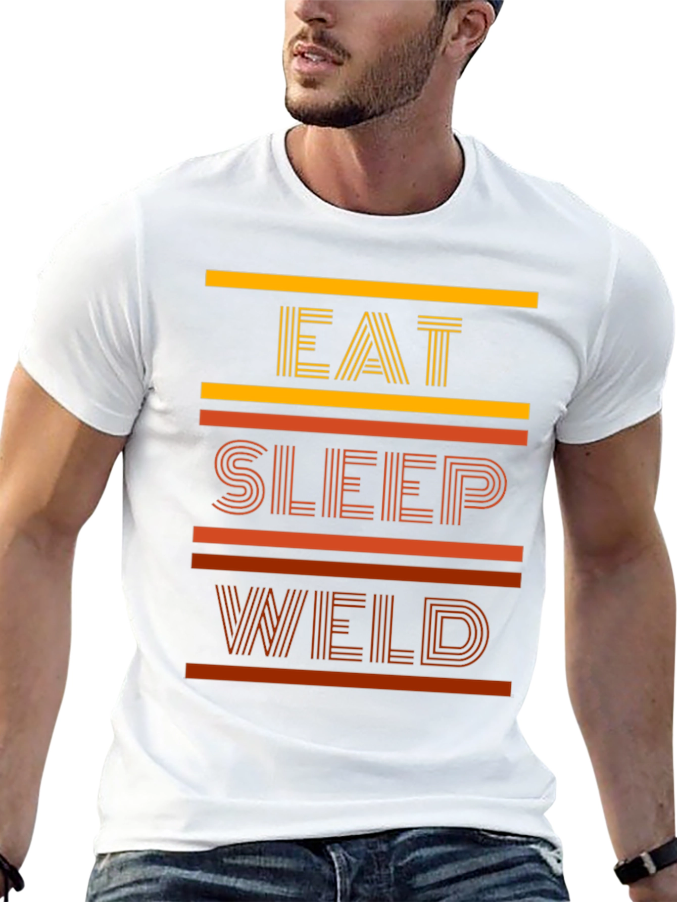 Black Eat Sleep Weld Graphic T-Shirt view 13