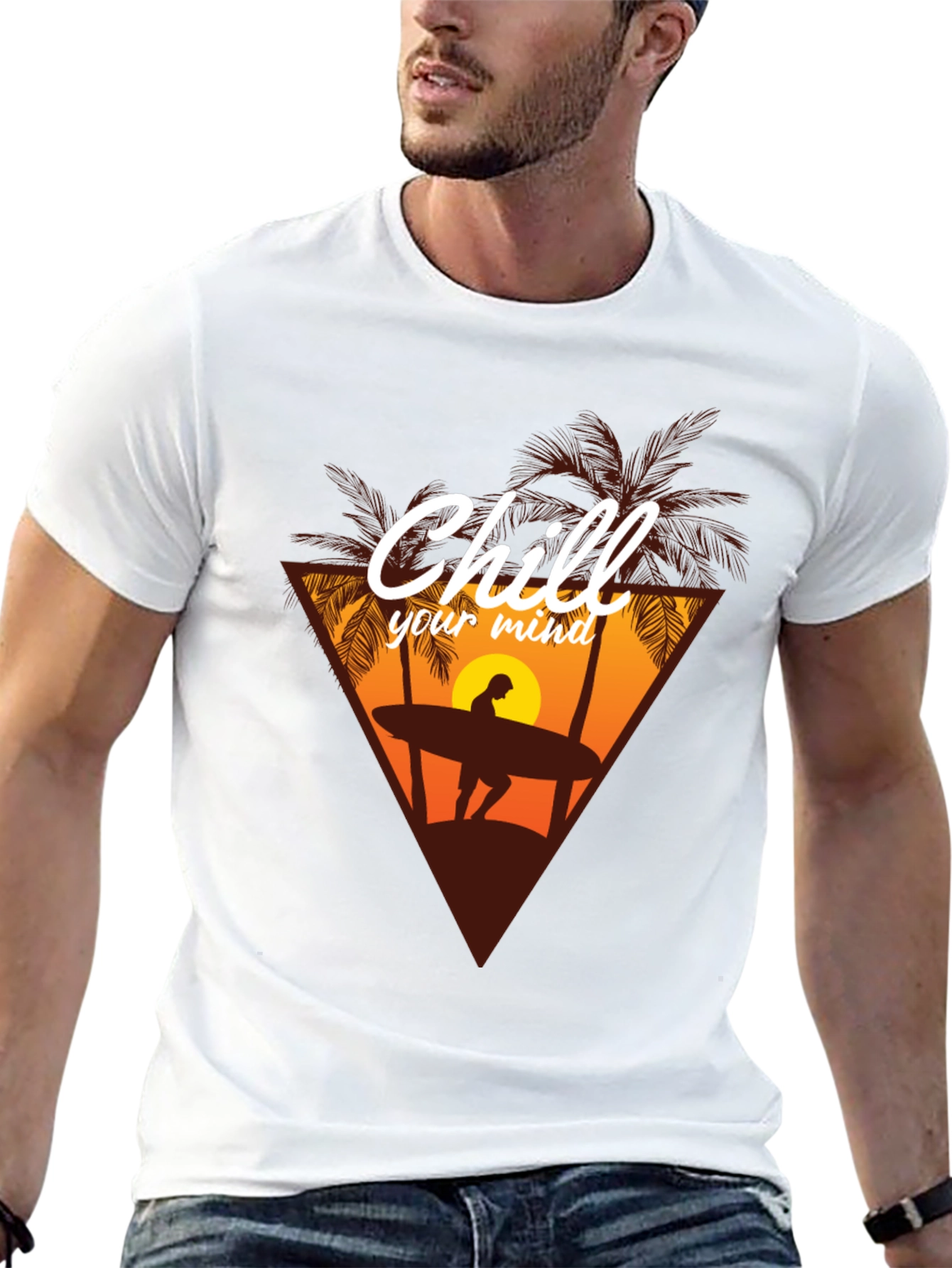 Black Chill Your Mind T-Shirt - Surfer Graphic Tee view 13