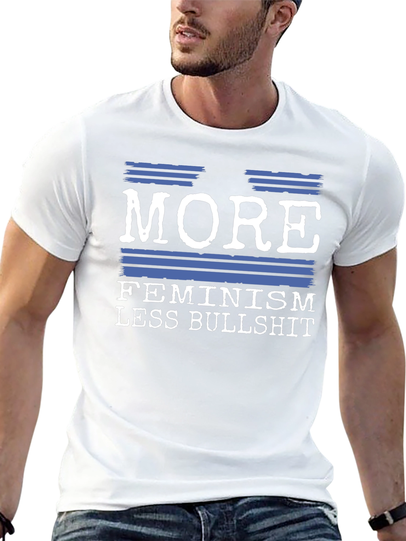 Black More Feminism Less Bullshit Graphic Tee view 13