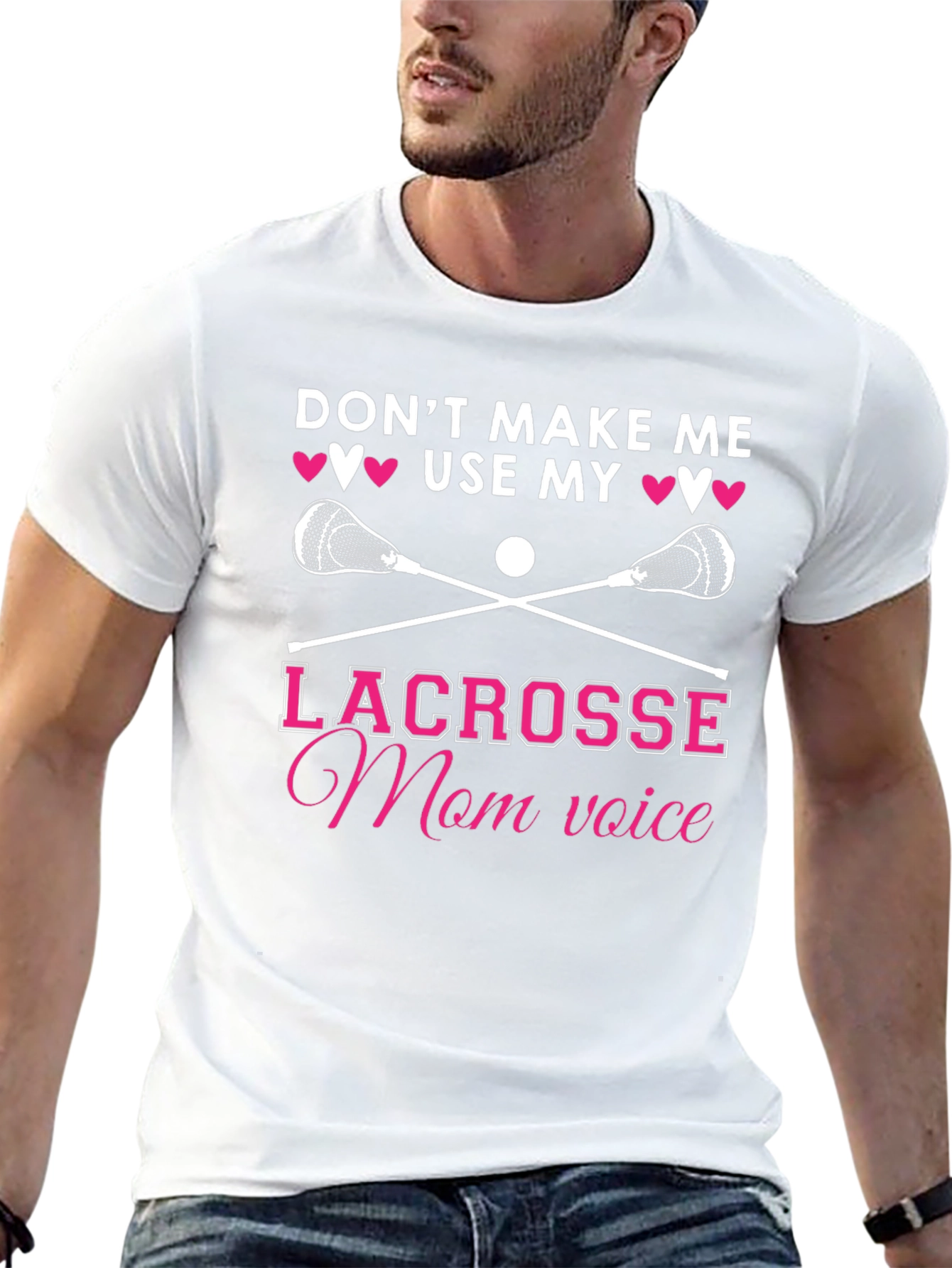 Black Lacrosse Mom T-Shirt - Don't Make Me Use My Voice! view 13