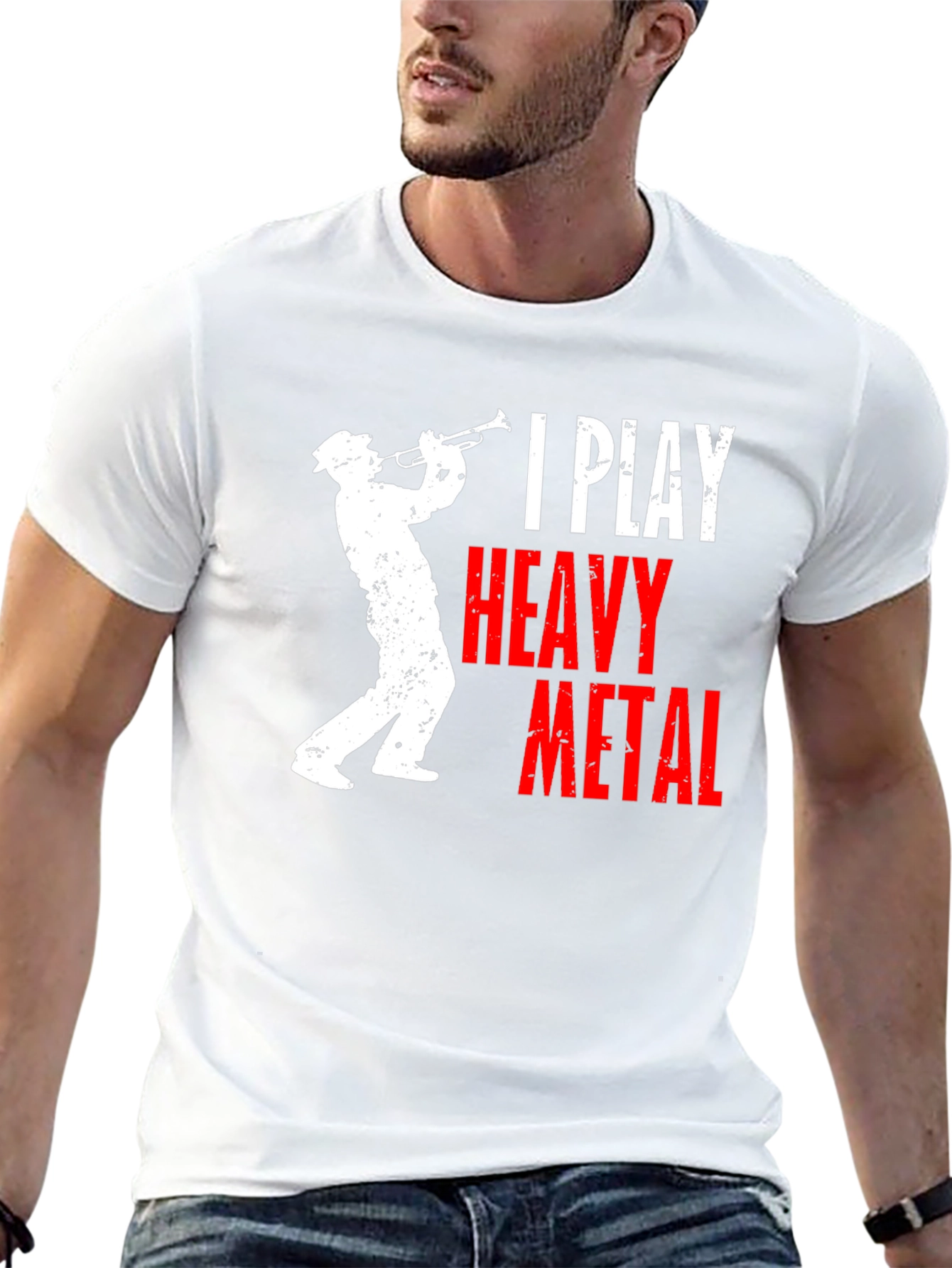 Black I Play Heavy Metal T-Shirt - Musician Humor Tee view 13