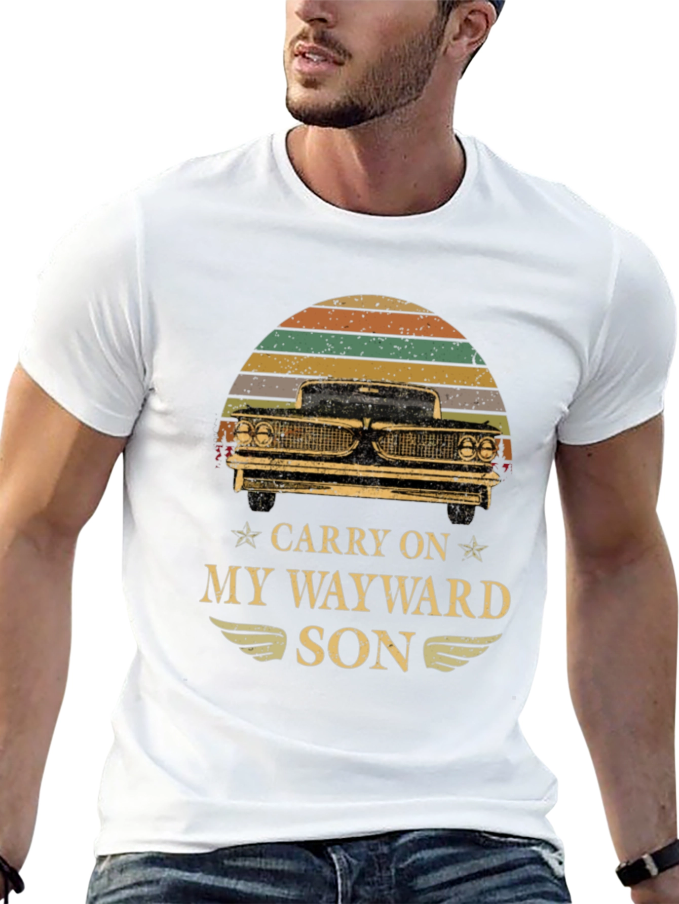 Black Carry On My Wayward Son Graphic Tee view 13