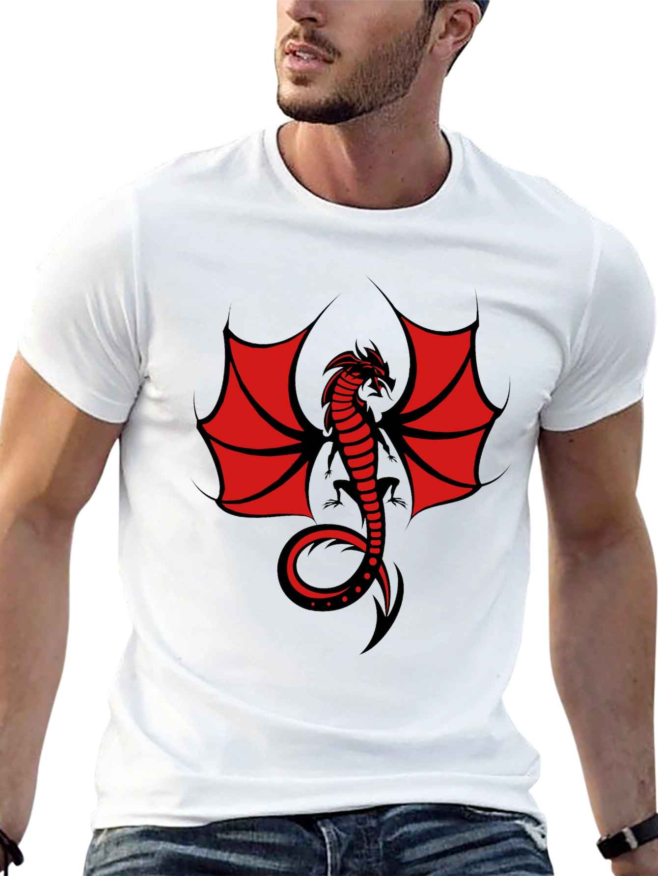 Dragon Graphic T-Shirt - Men's Black Tee - 13