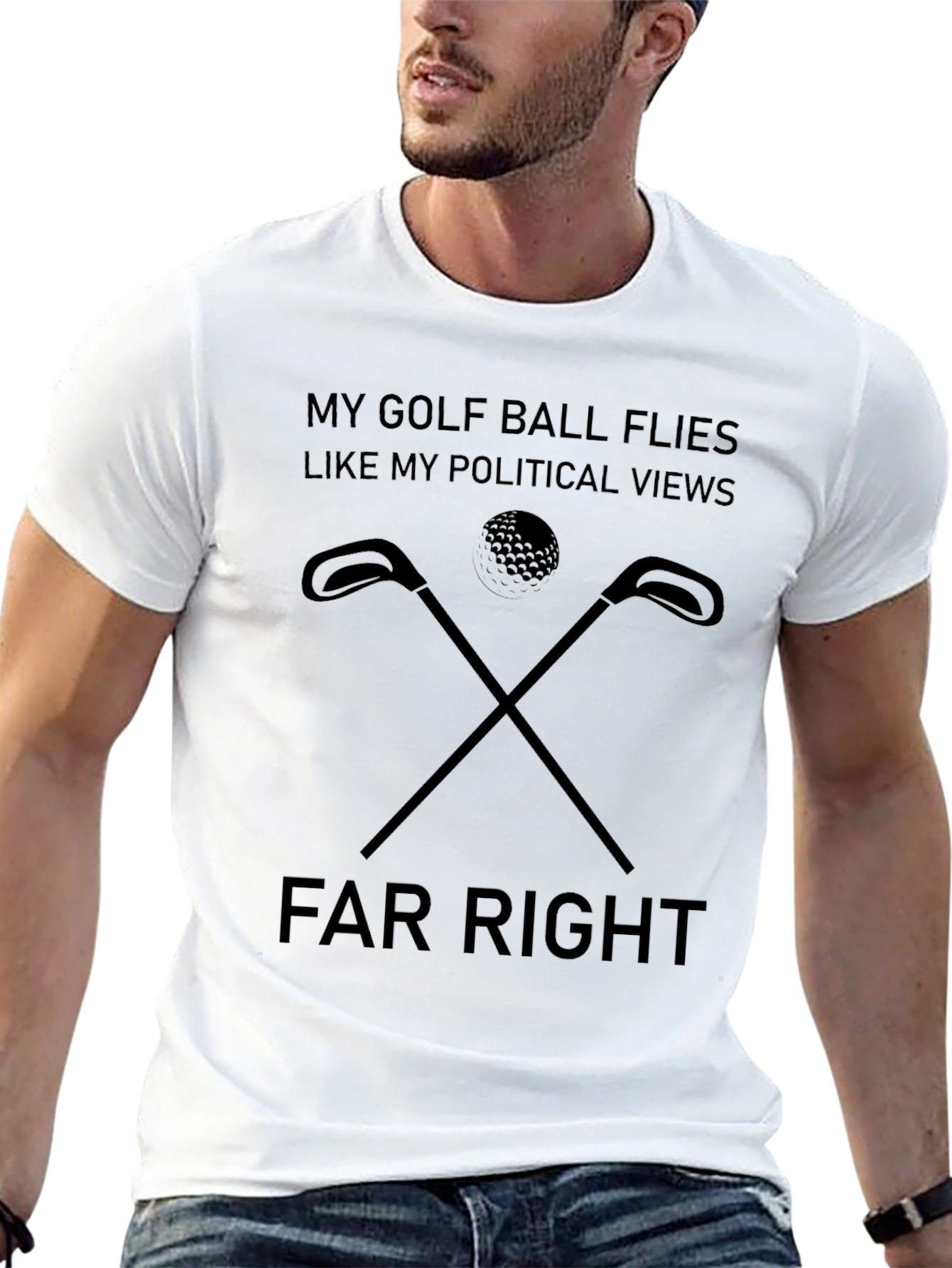 Black Funny Golf Political Tee - Far Right Humor view 13
