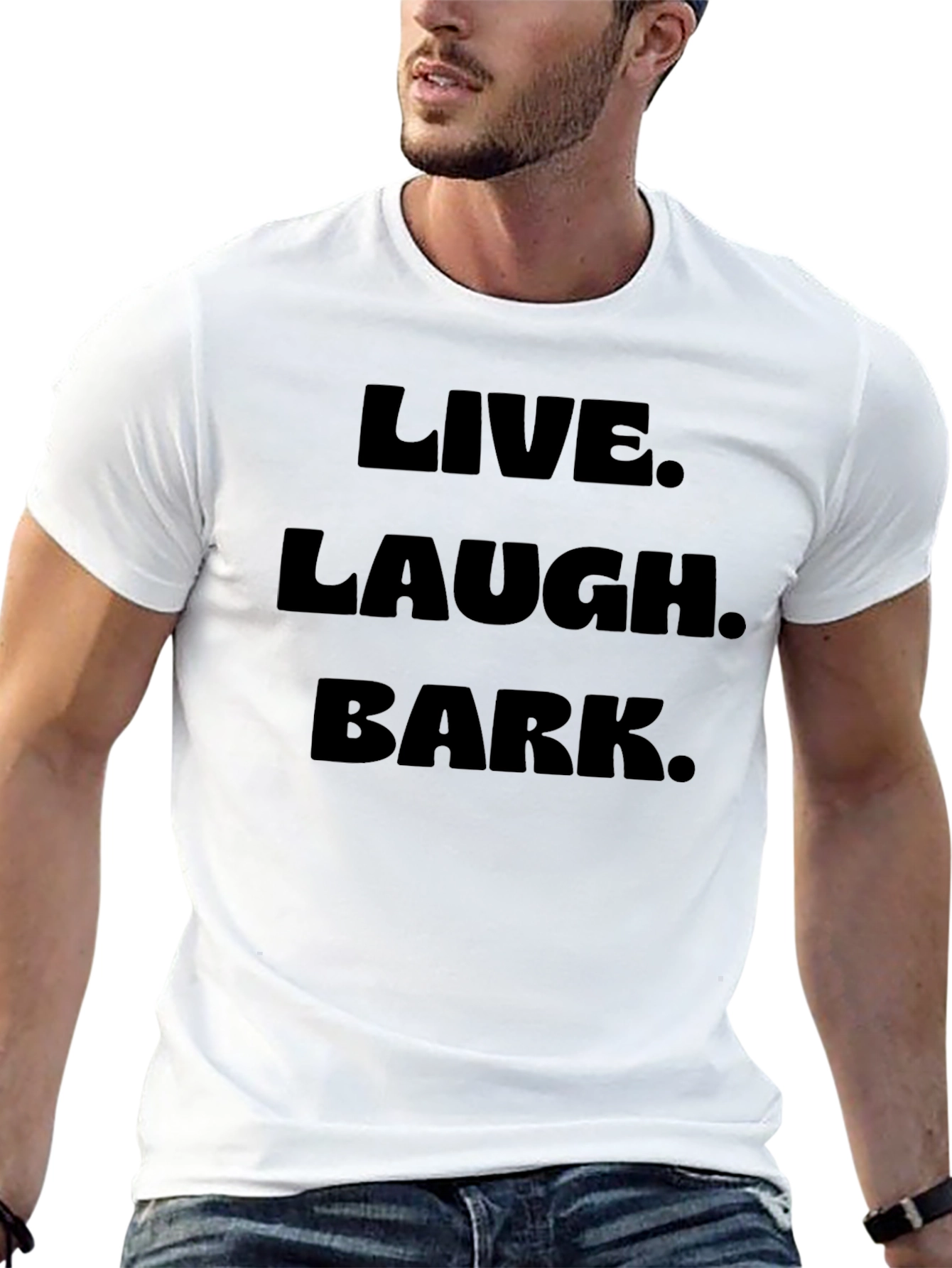 Black Live Laugh Bark Black T-Shirt view 13
