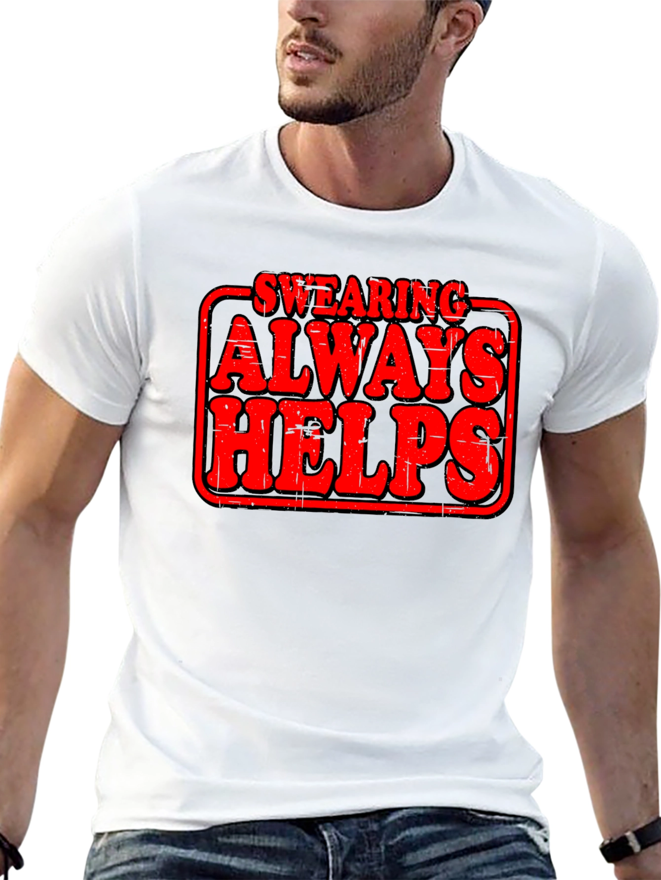Black Swearing Always Helps Graphic T-Shirt view 13