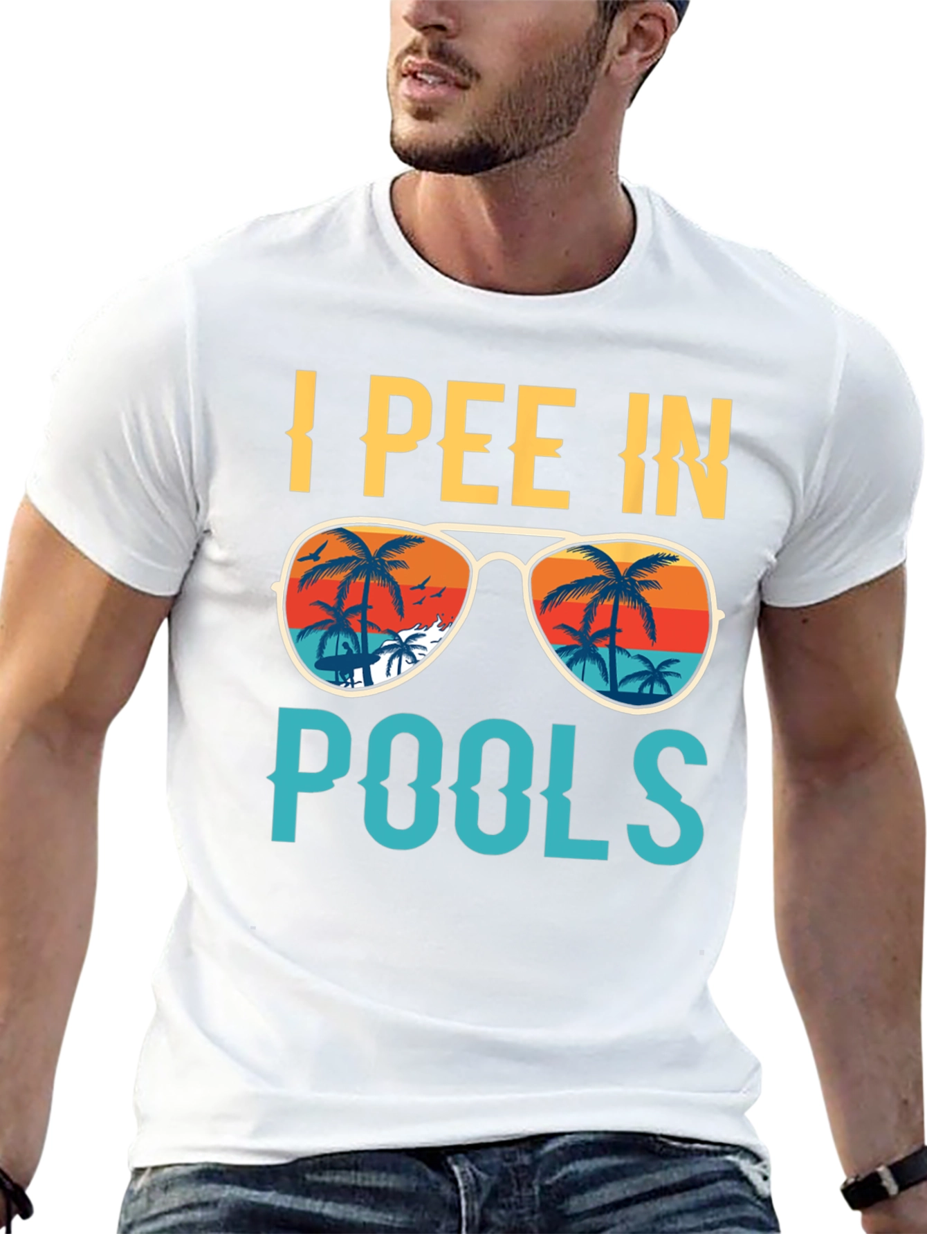 Black I Pee In Pools T-Shirt - Funny Summer Tee view 13