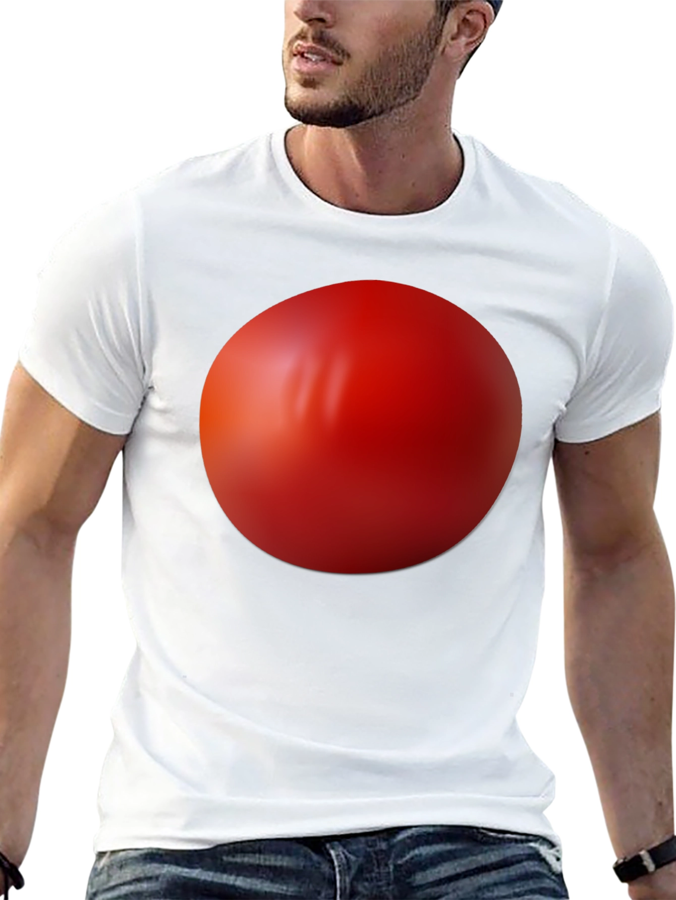 Black Red Sphere Graphic Black T-Shirt view 13