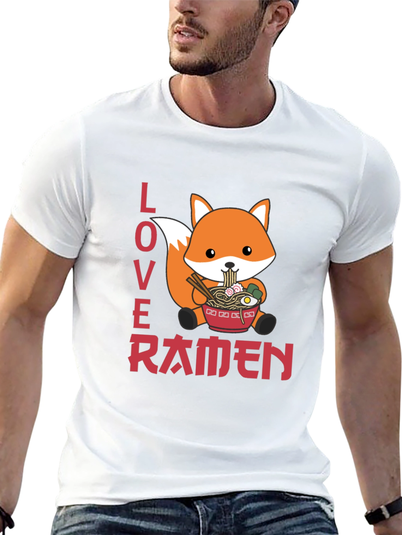 Black Fox Ramen Lover Graphic T-Shirt view 13
