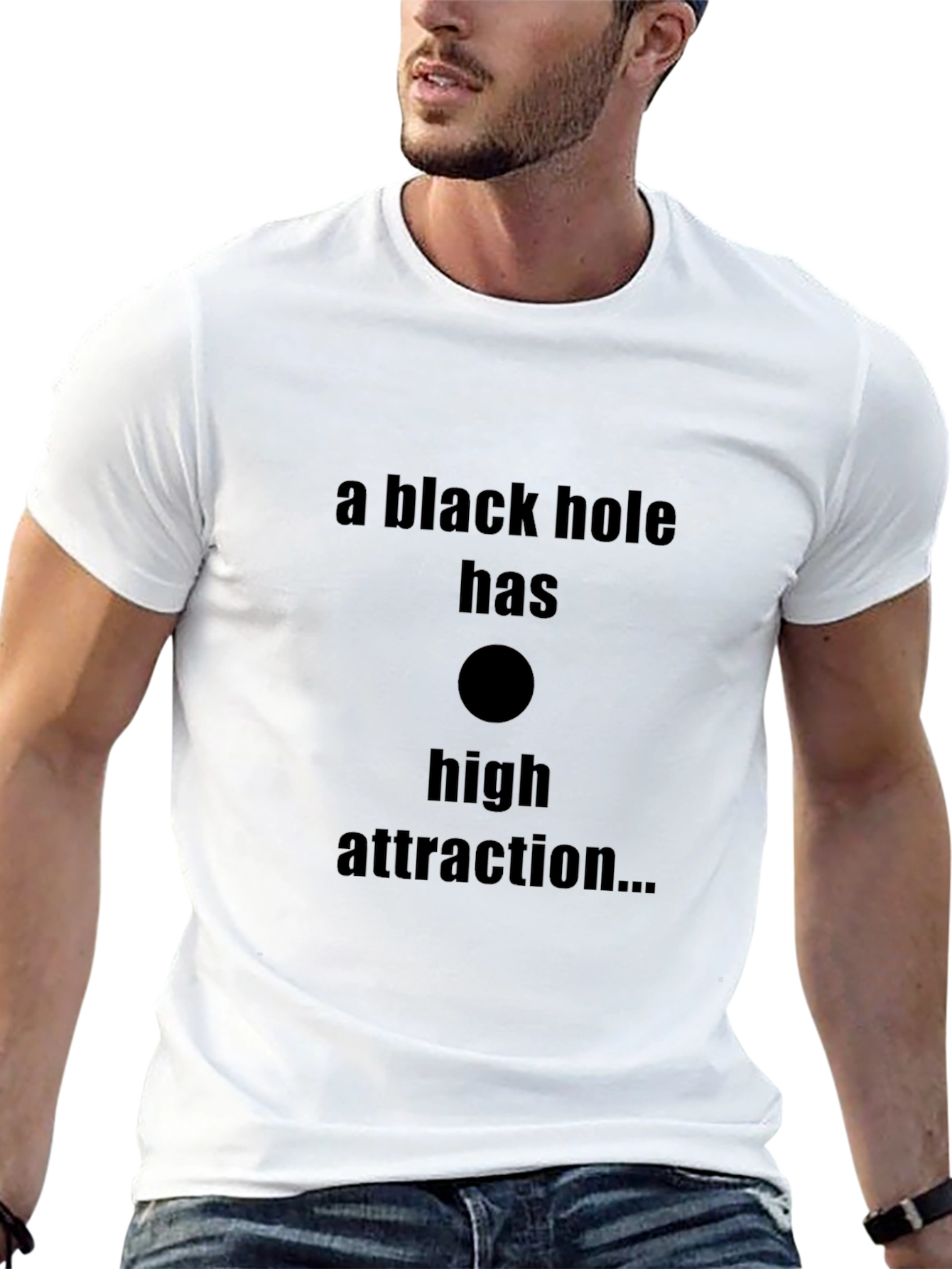 Black Black Hole Attraction Graphic T-Shirt - Trendy Men's Tee view 13