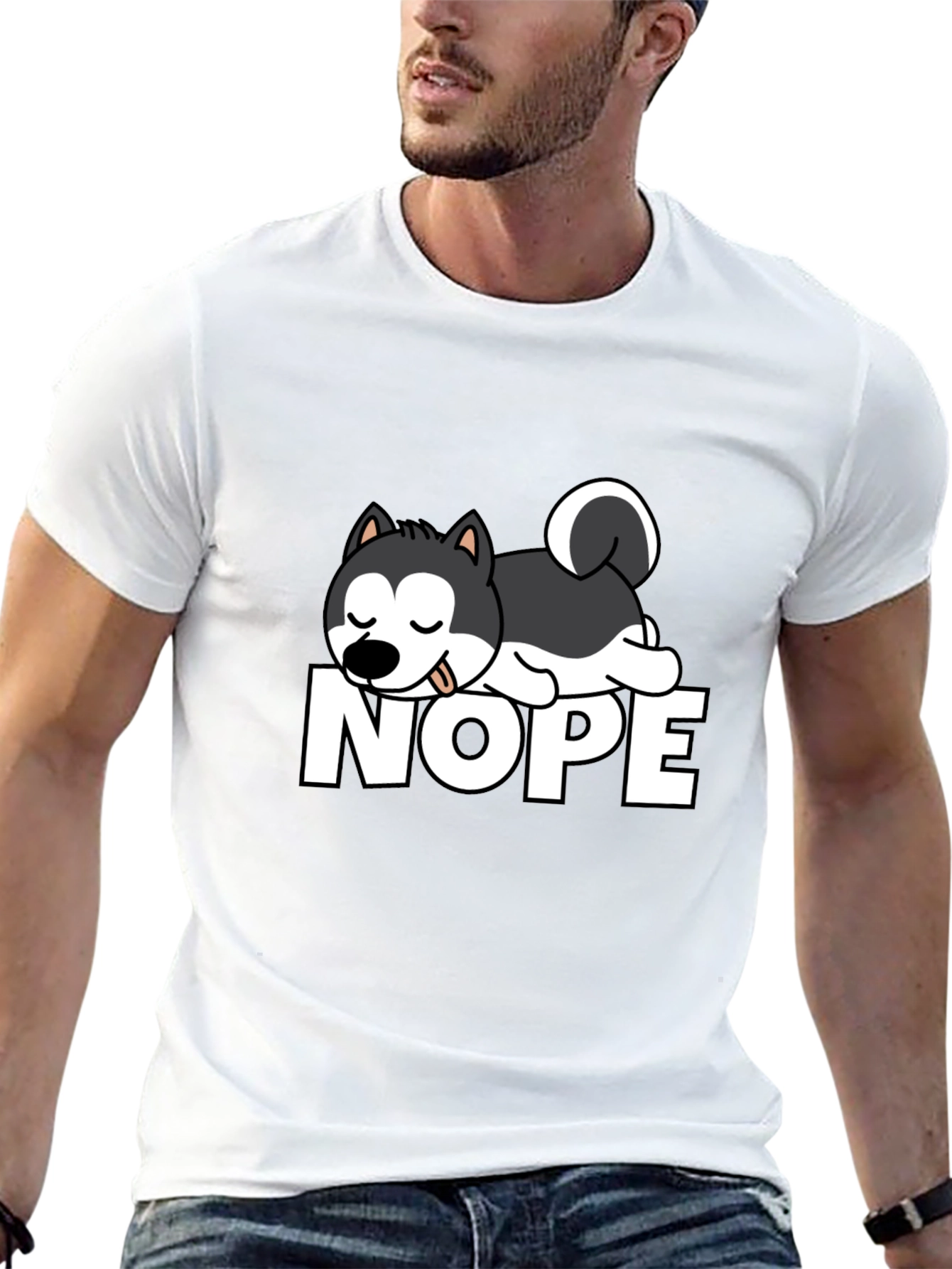 Black Nope Husky T-Shirt - Relaxed Fit view 13