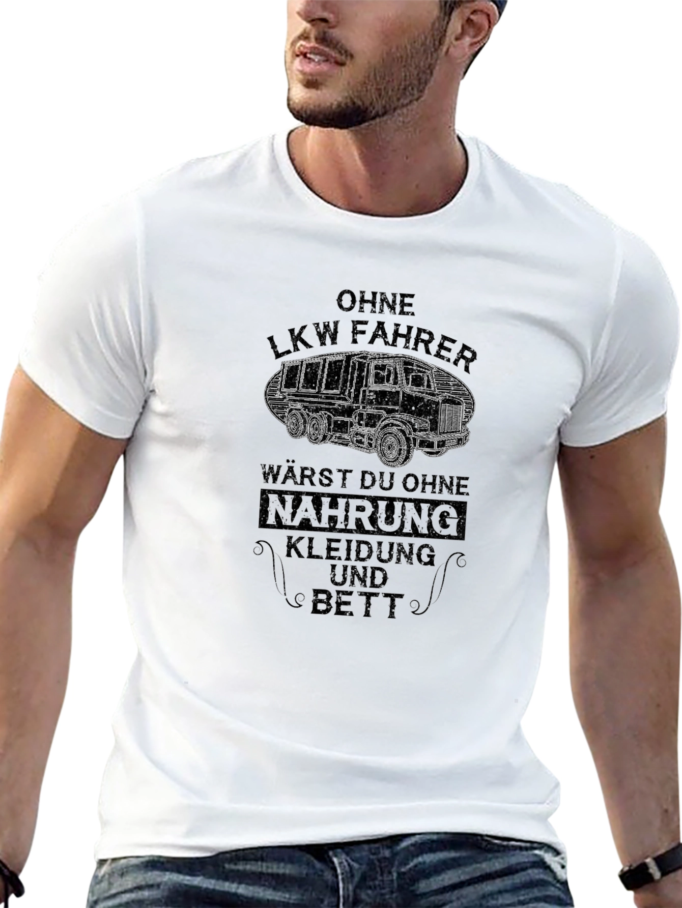 Black Truck Driver T-Shirt - Ohne LKW Fahrer Design view 13