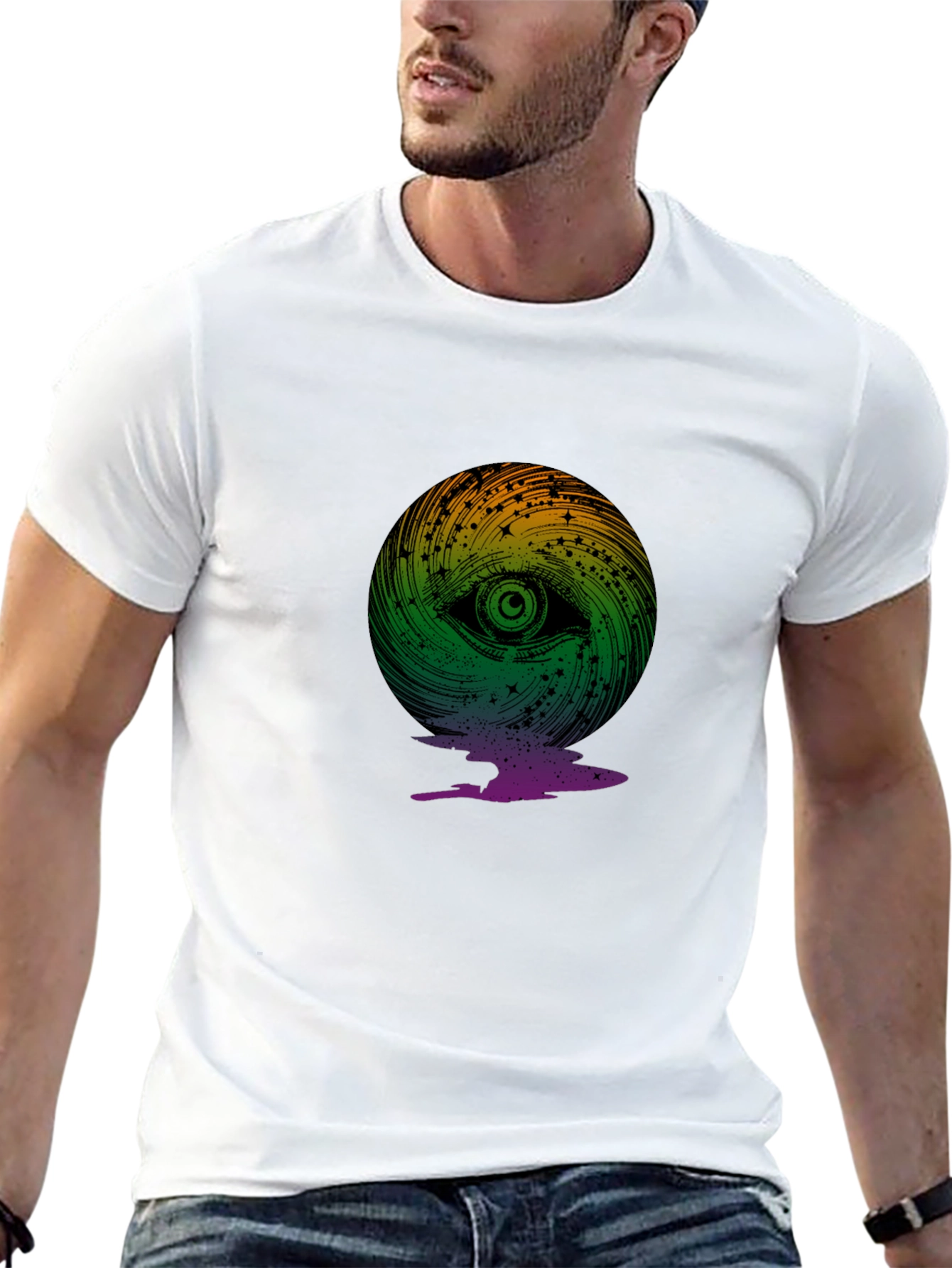 Black Eye Swirl Graphic Black T-Shirt view 13