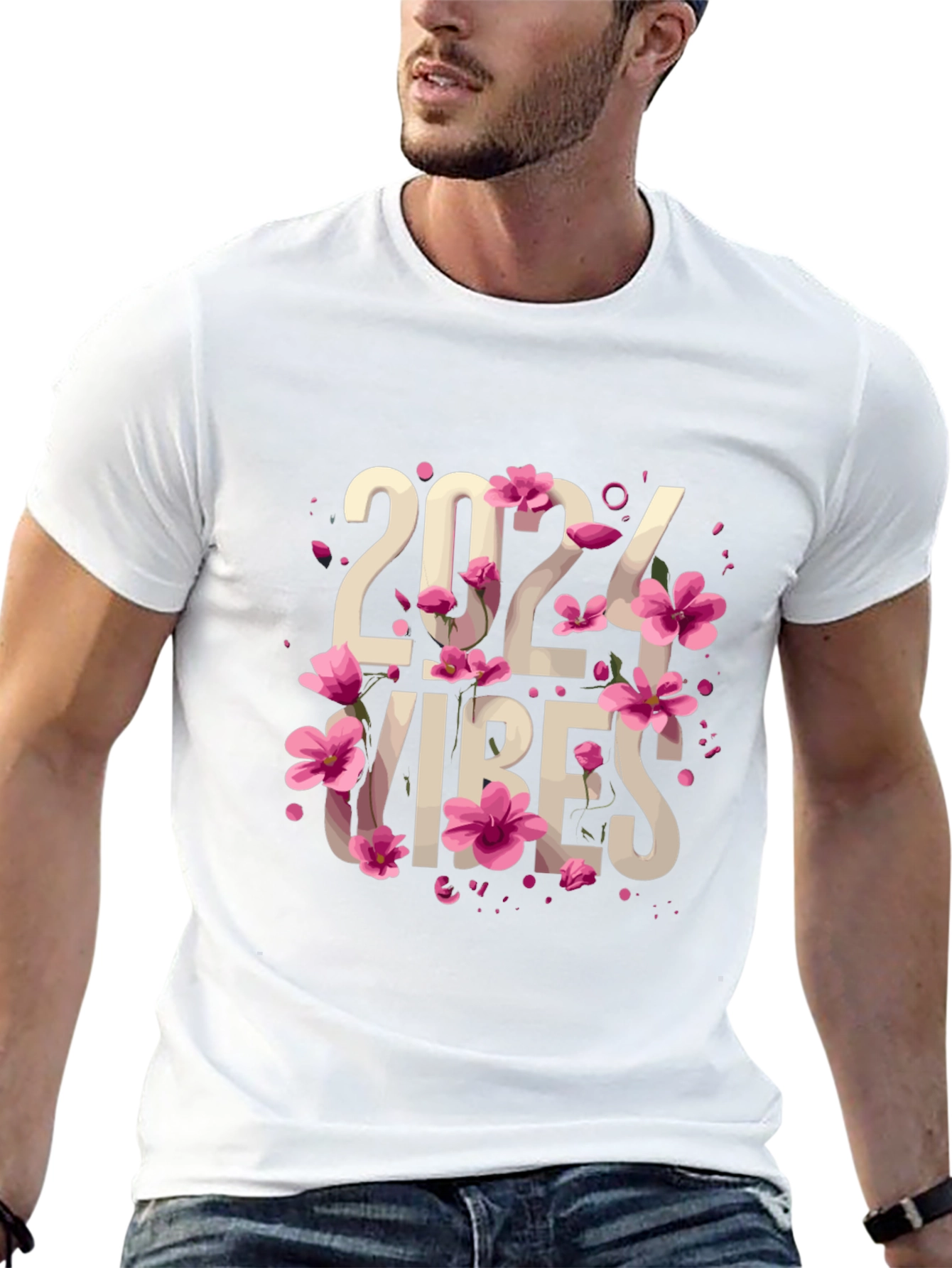 Black 2024 Vibes Floral T-Shirt view 13