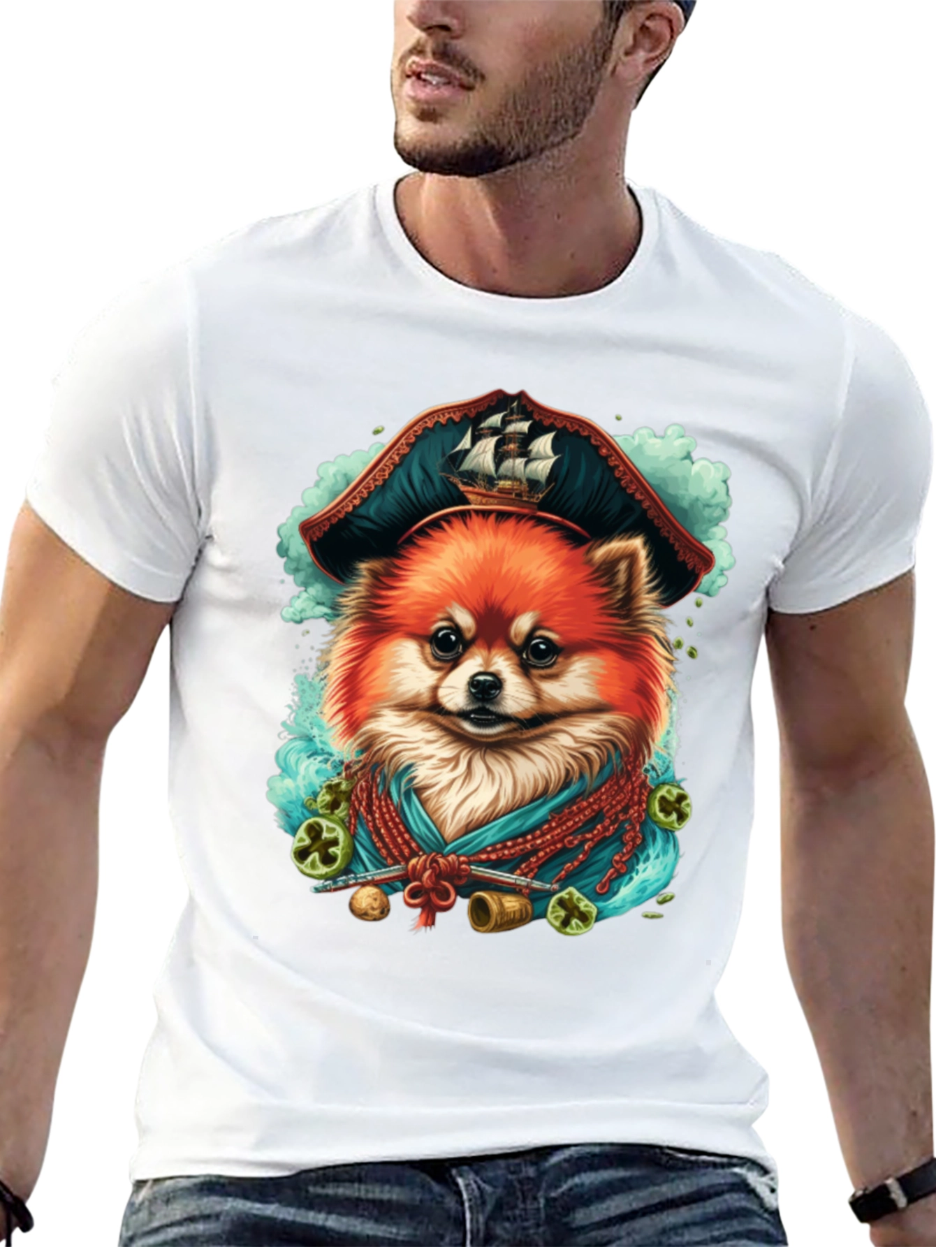 Pirate Dog T-Shirt - Pomeranian Pirate - 13