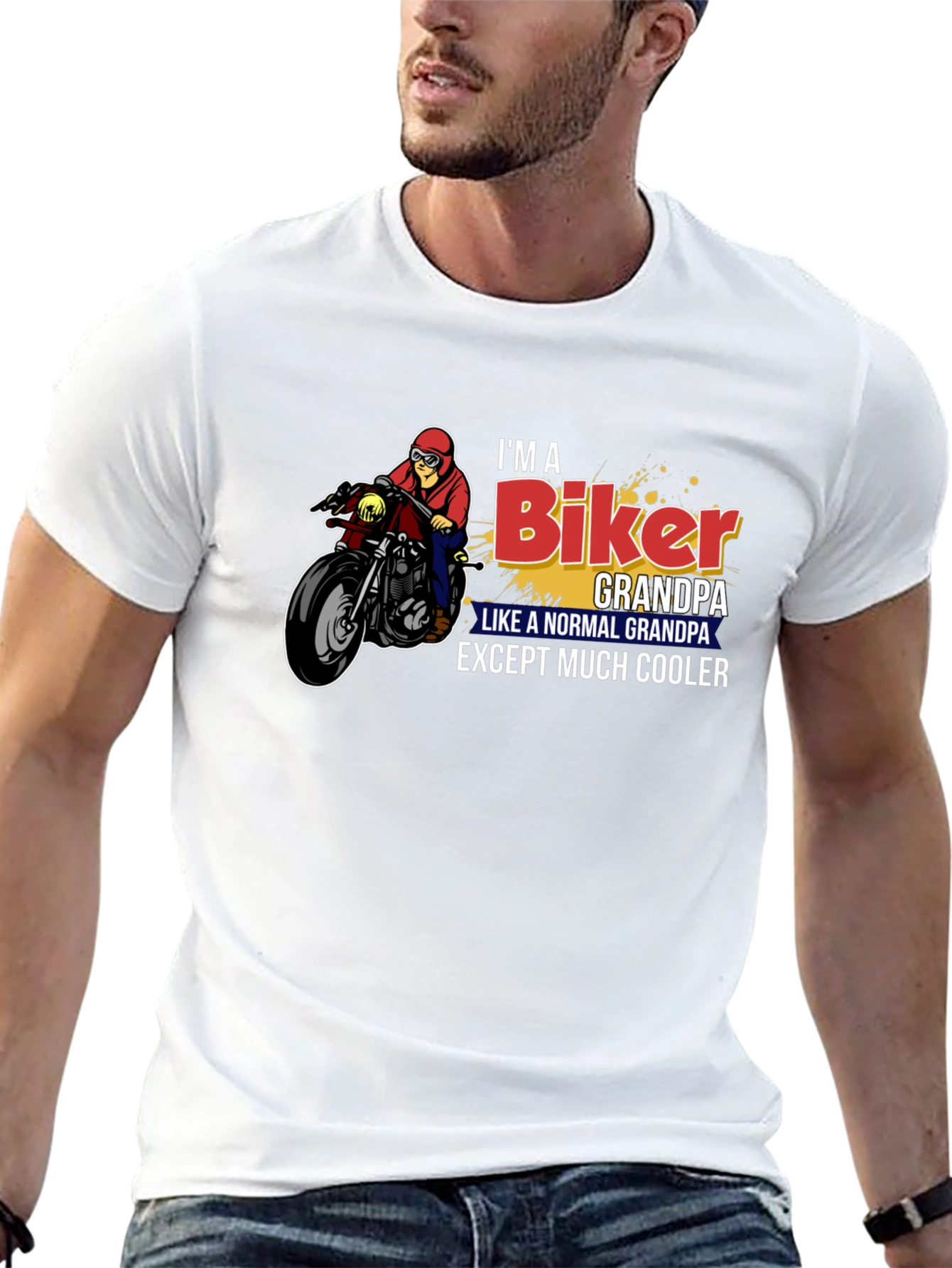 Black Biker Grandpa Graphic T-Shirt view 13
