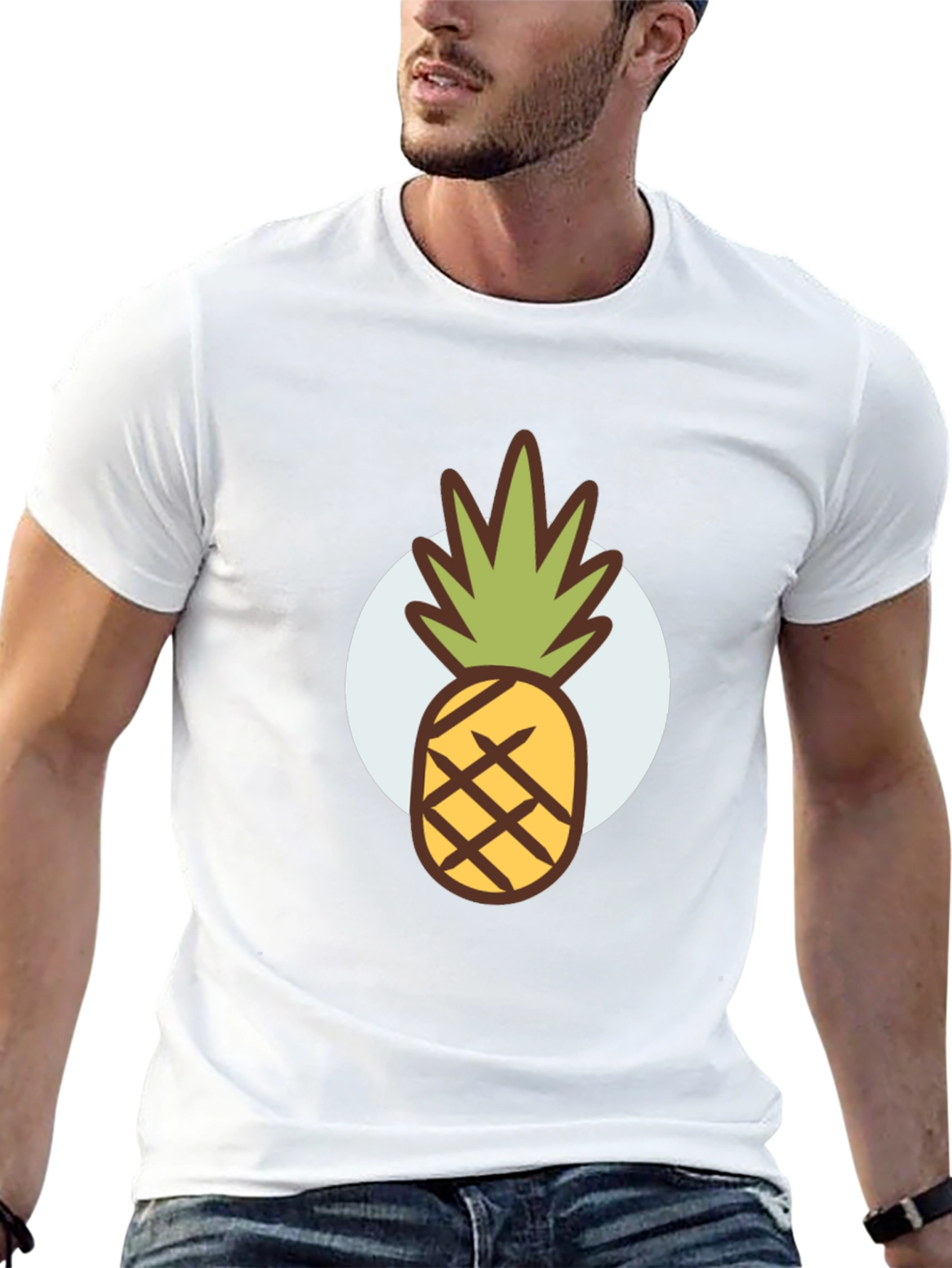 Black Pineapple Graphic Tee - Stylish Men's Black T-Shirt view 13