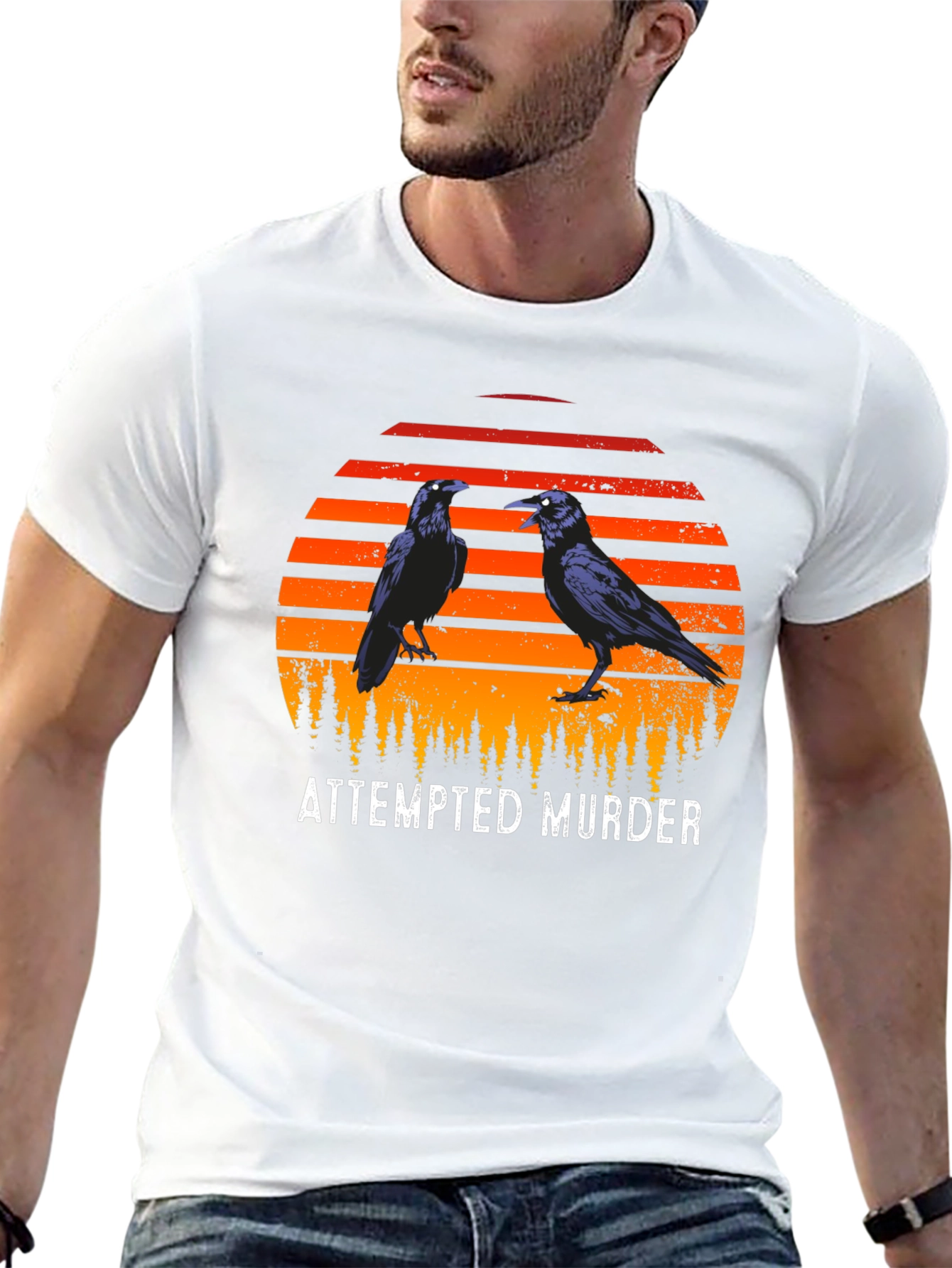 Black Attempted Murder Raven Graphic Tee view 13