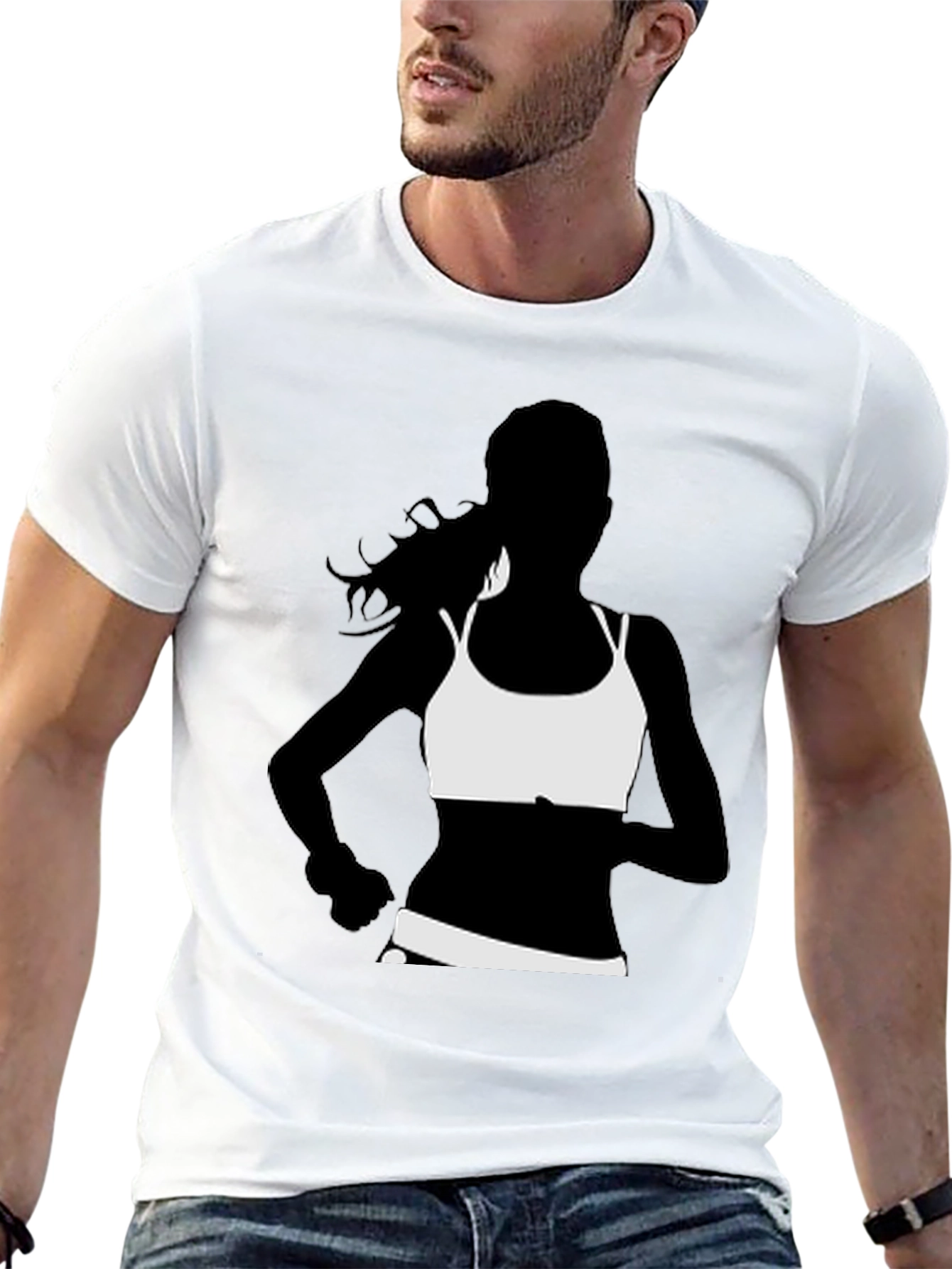 Black Running Woman Graphic Tee - Black view 13