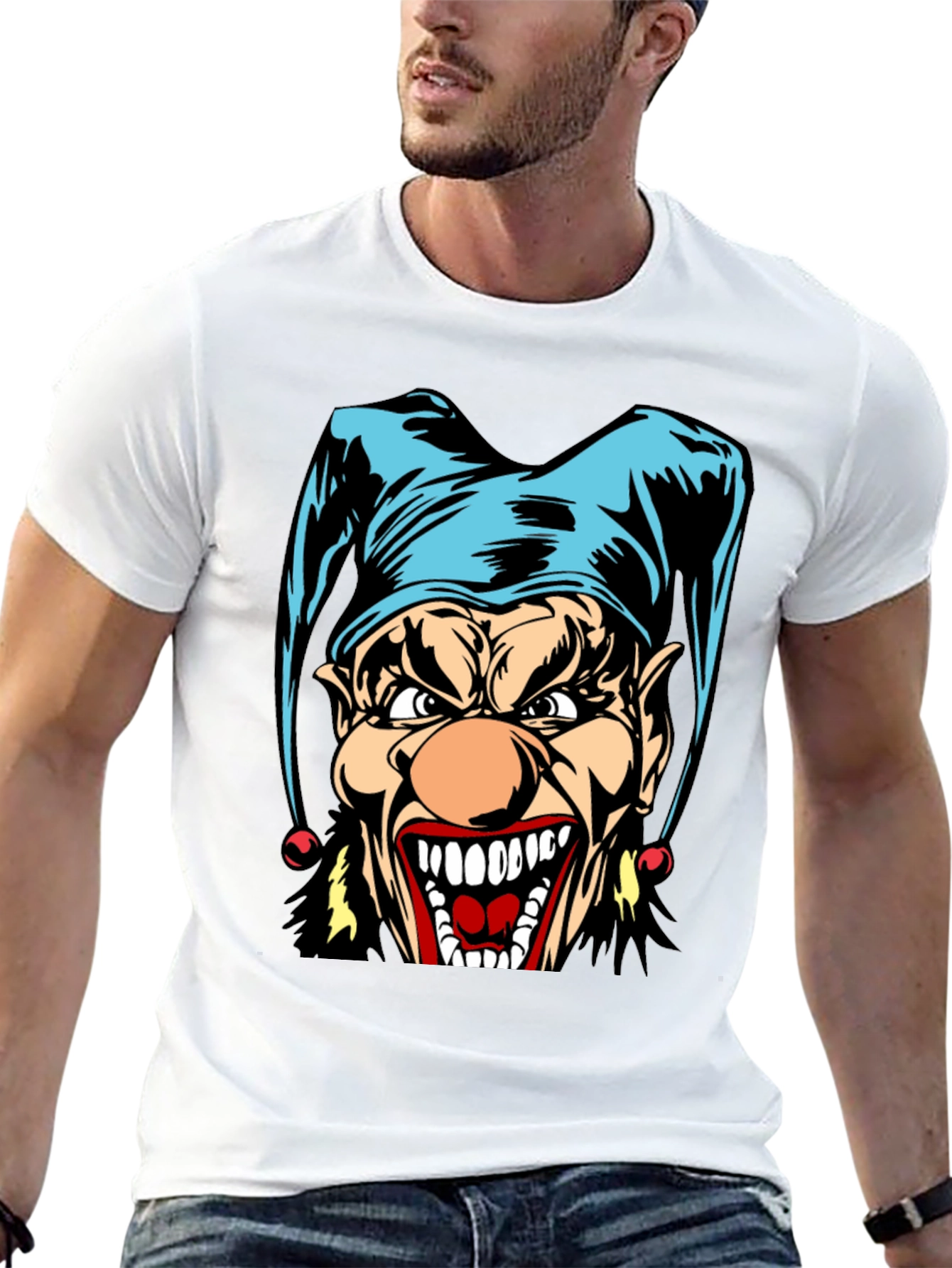 Black Evil Jester Graphic Tee view 13