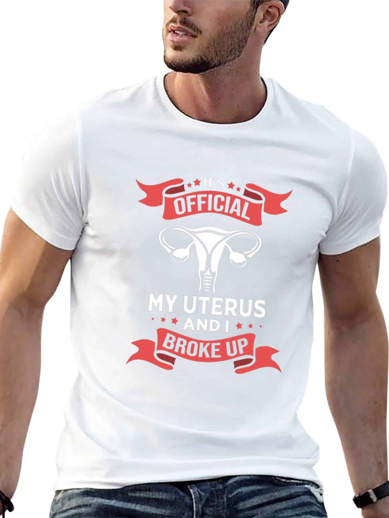 Black It's Official My Uterus and I Broke Up T-Shirt view 13
