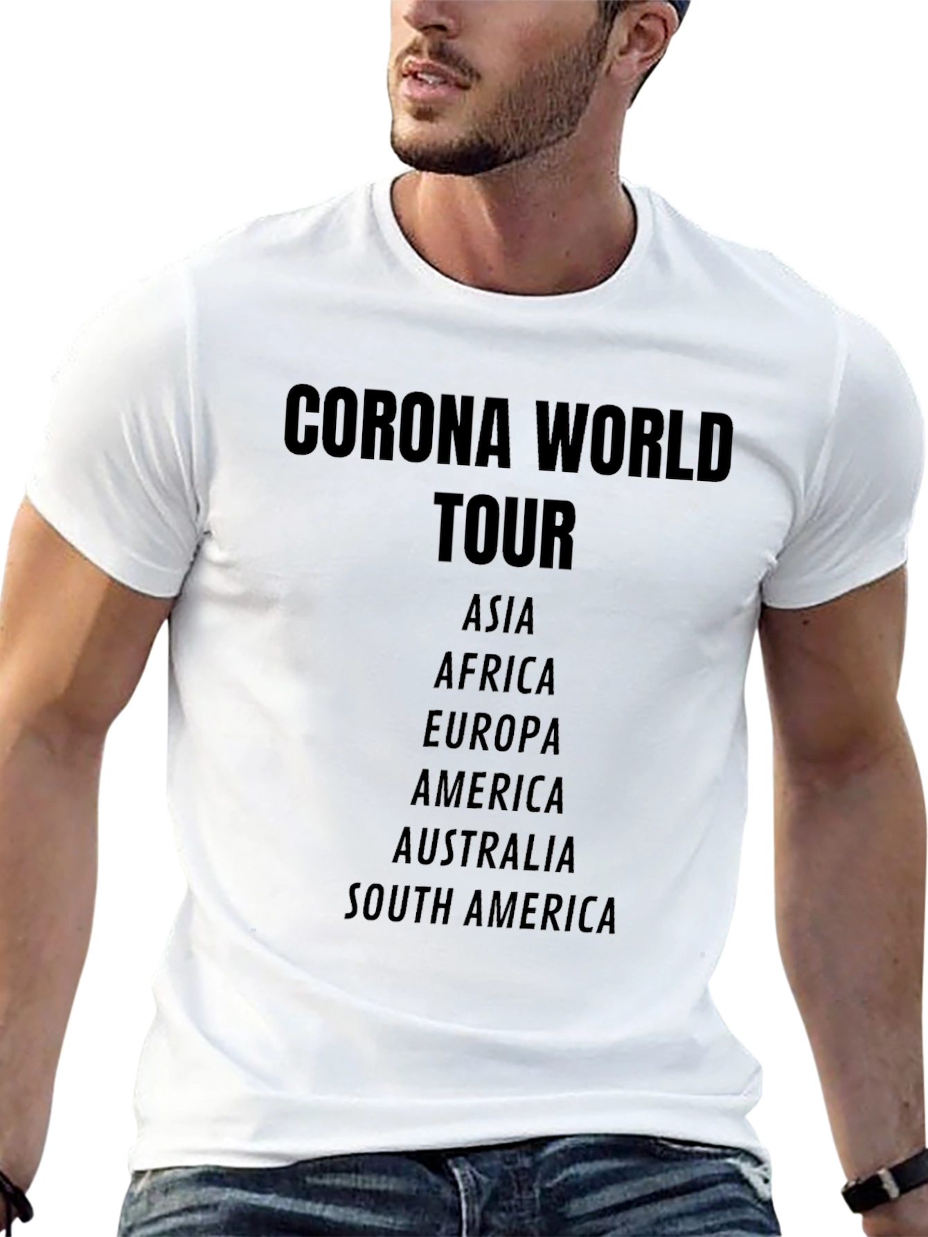 Black Corona World Tour Black Graphic T-Shirt view 13
