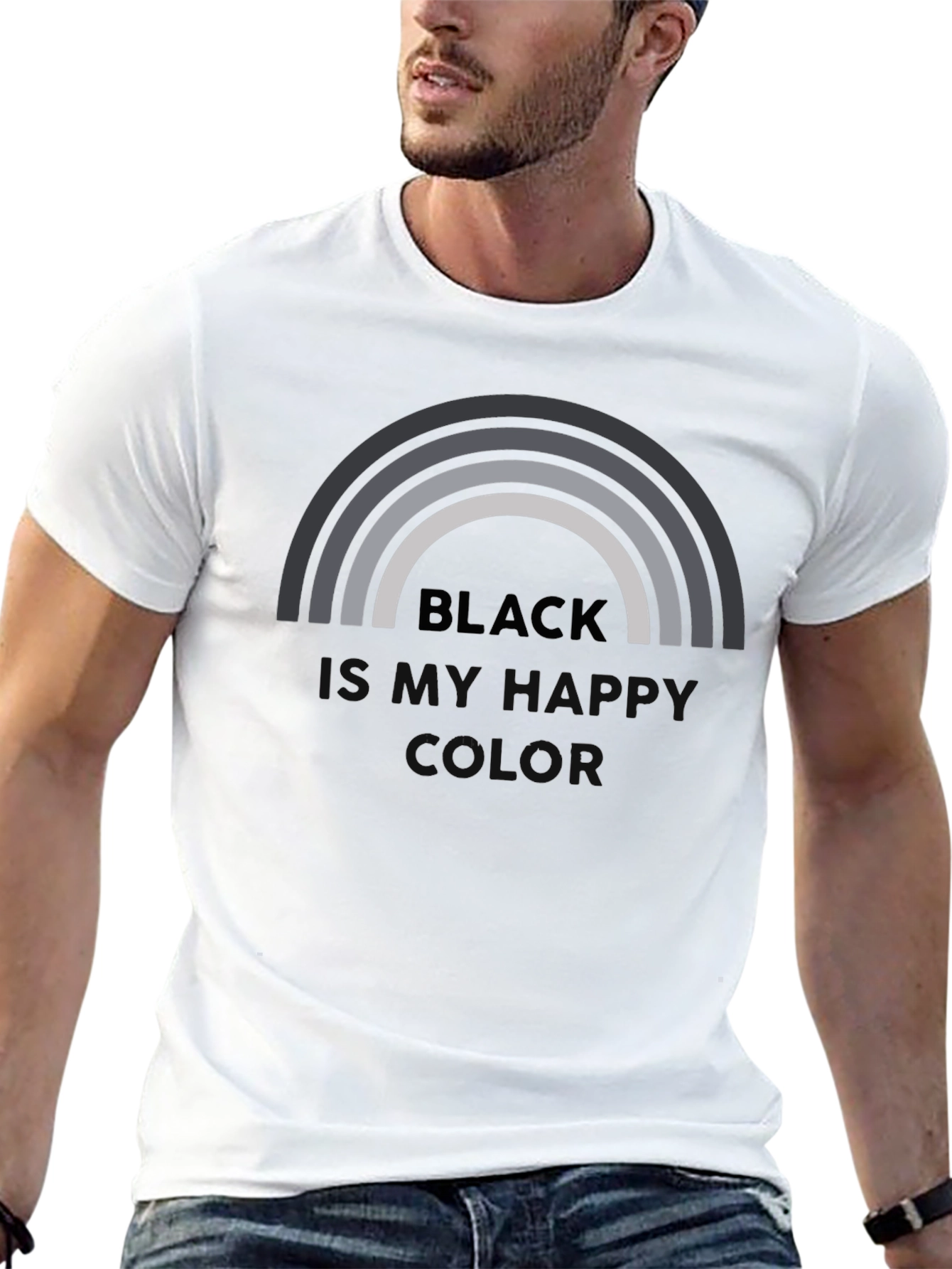 Black Black is My Happy Color Graphic Tee view 13