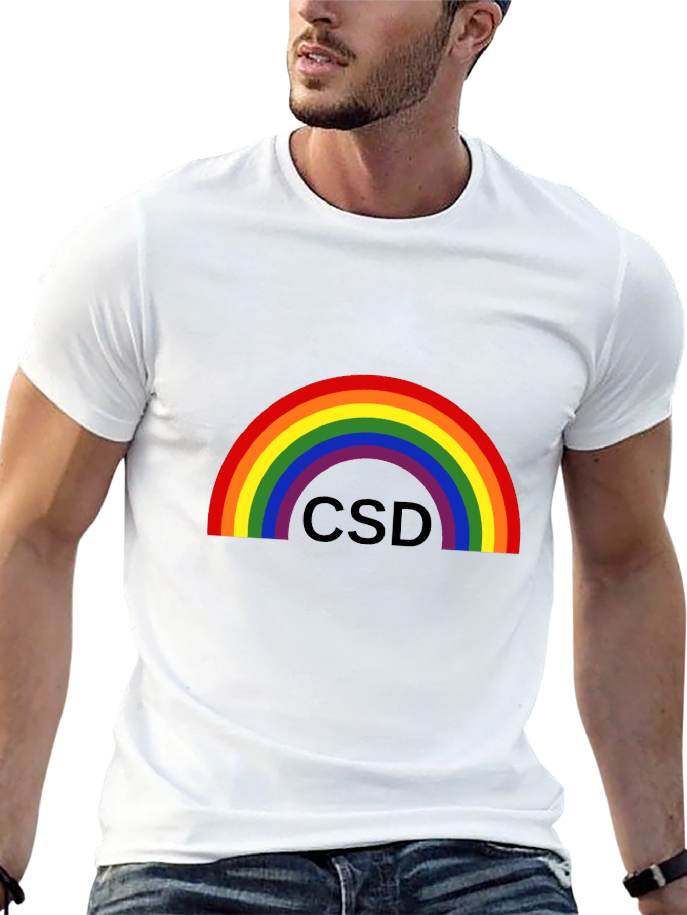 Black Rainbow CSD Pride T-Shirt - Black view 13