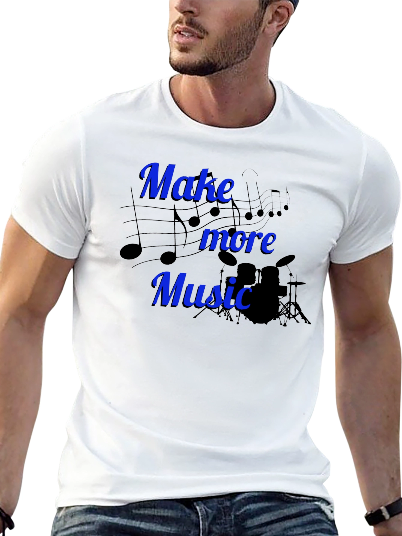 Black Make More Music Graphic Tee view 13