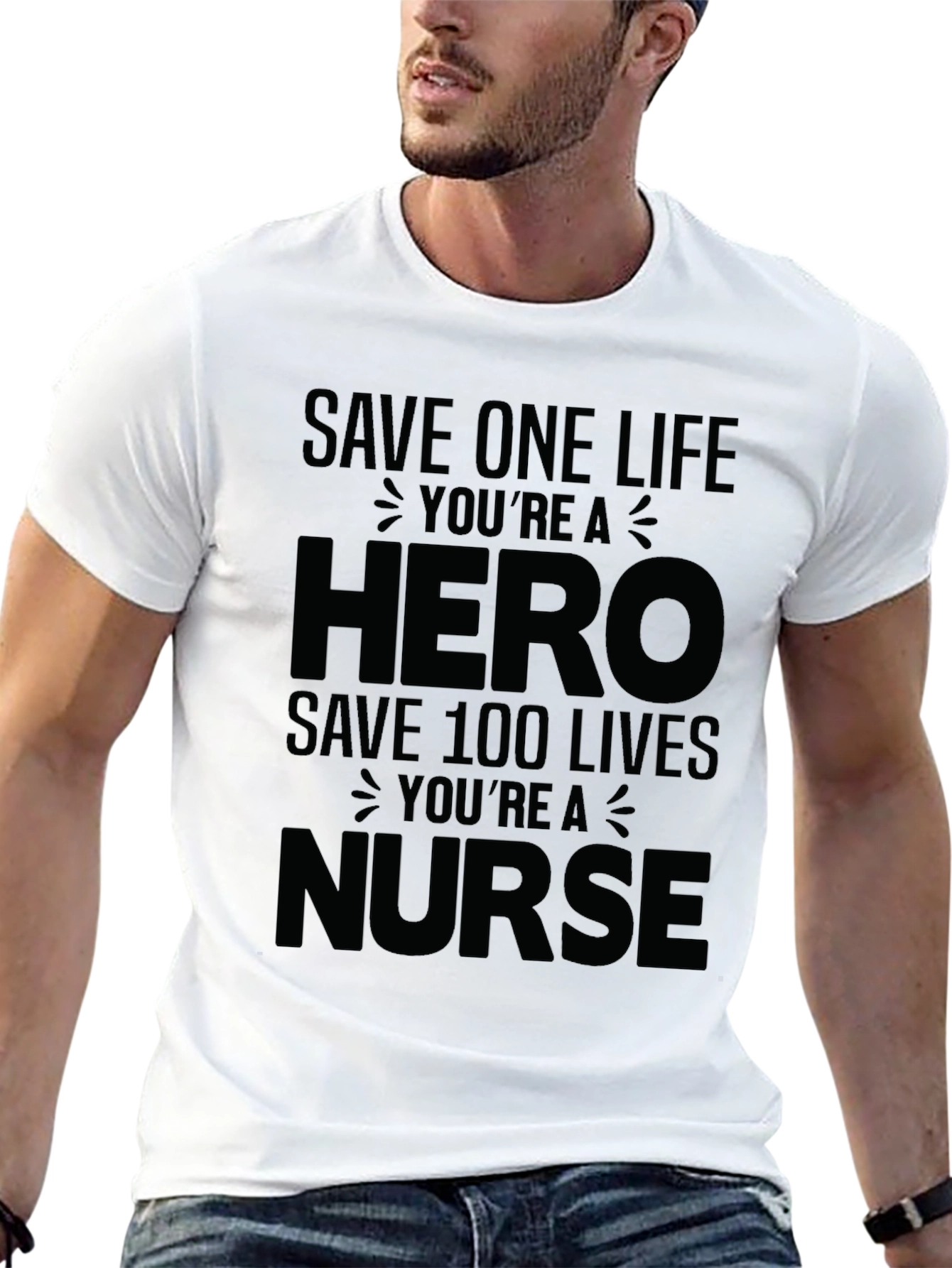 Black Nurse Hero Graphic Tee - Unisex view 13