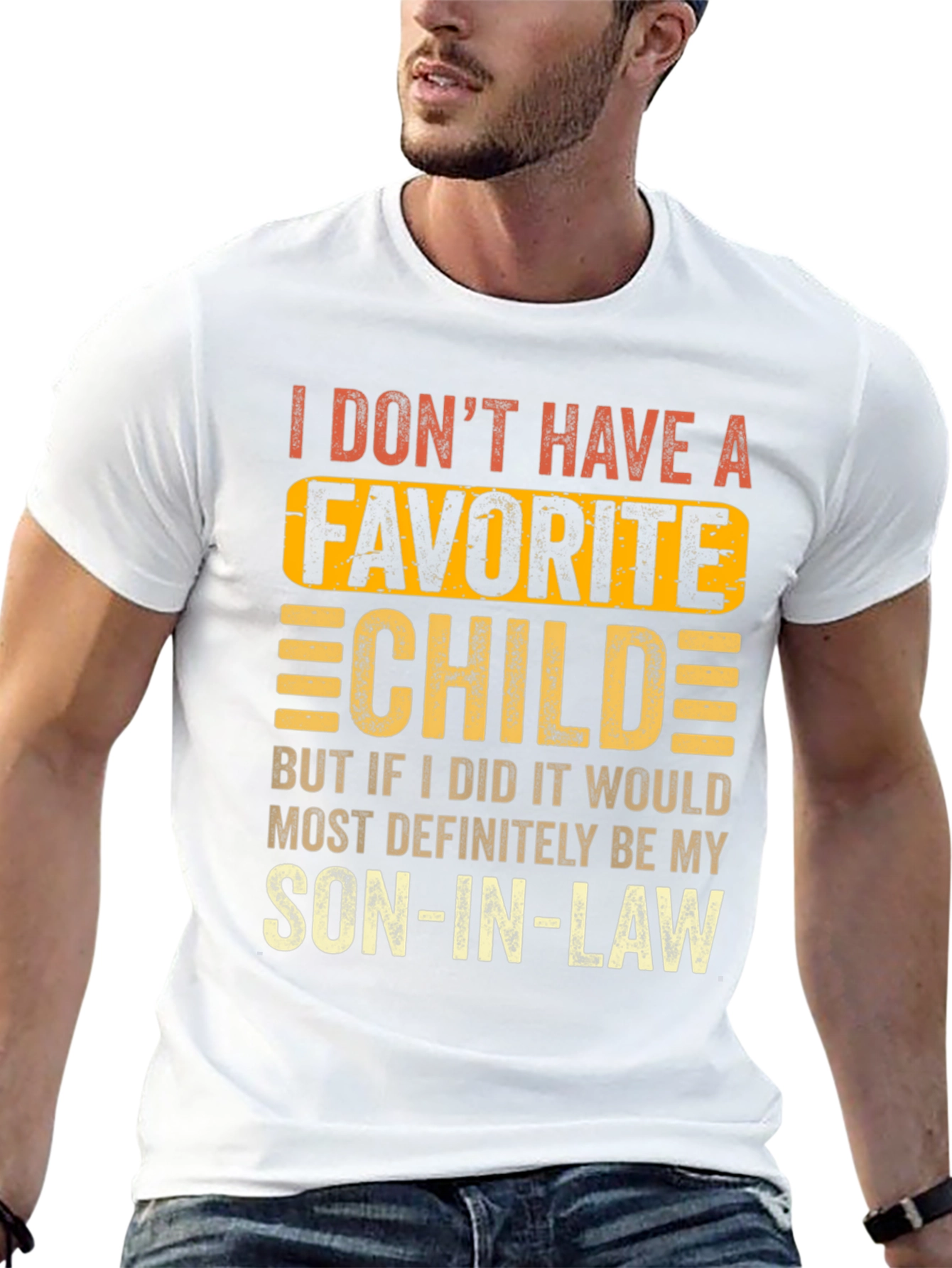 Black Funny "Son-in-Law is My Favorite Child" Black T-Shirt view 13