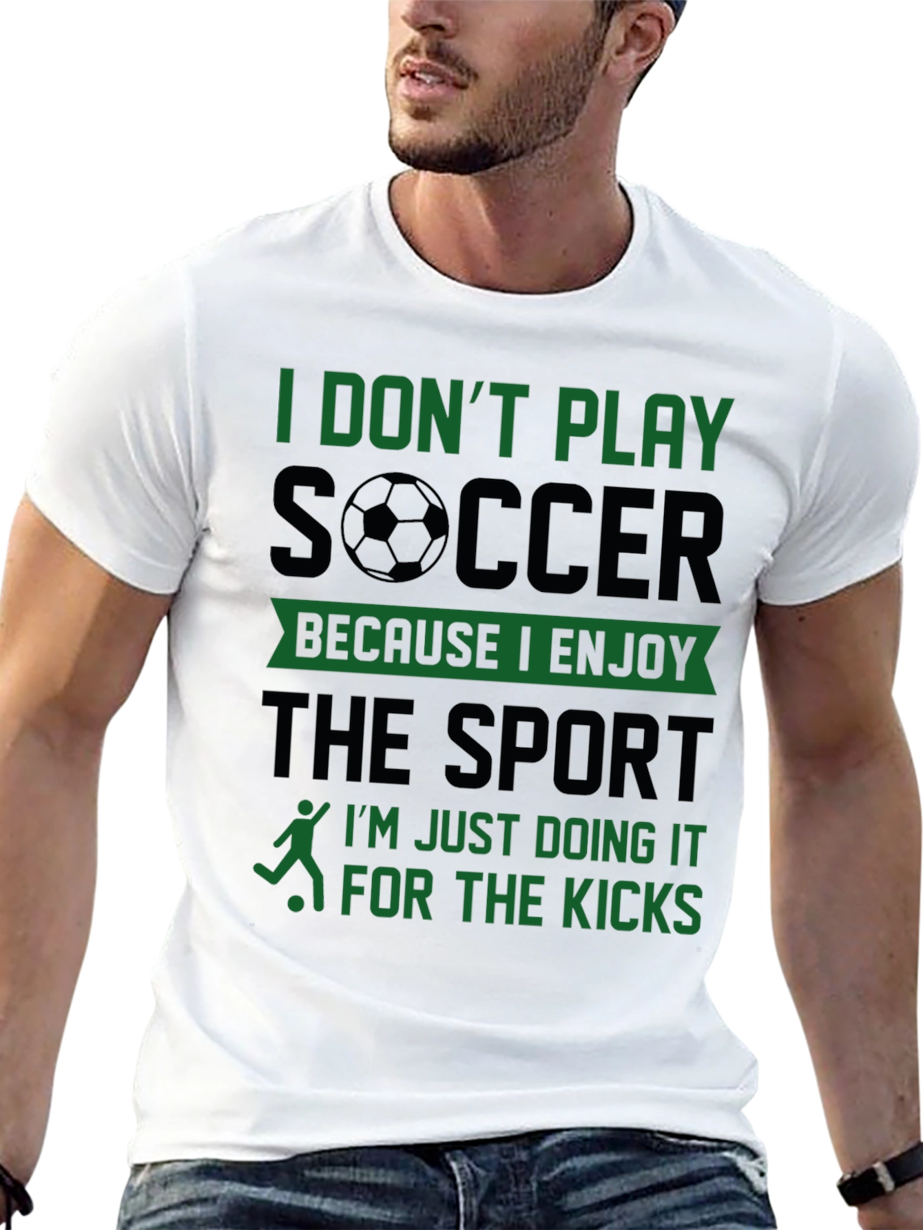 Black Funny Soccer T-Shirt - I Don't Play for Enjoyment view 13