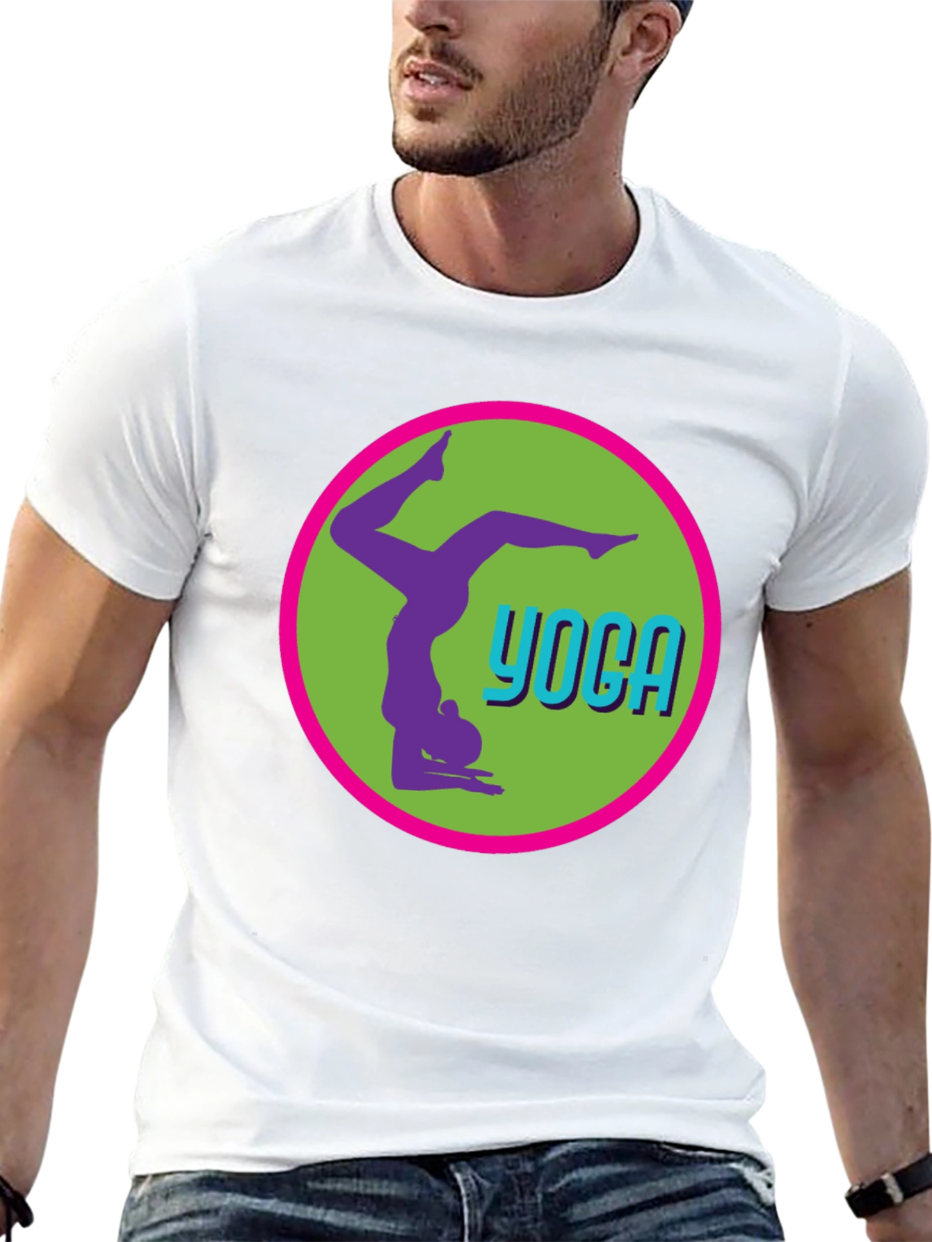 Black Yoga Pose Graphic Tee - Black Casual T-Shirt view 13