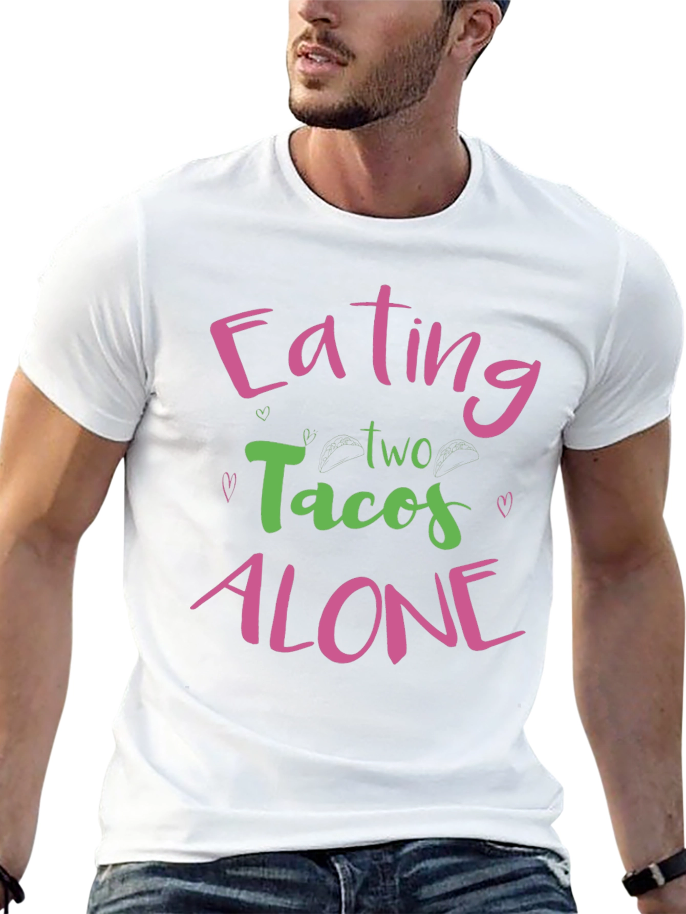 Black Eating Tacos Alone Graphic Tee view 13