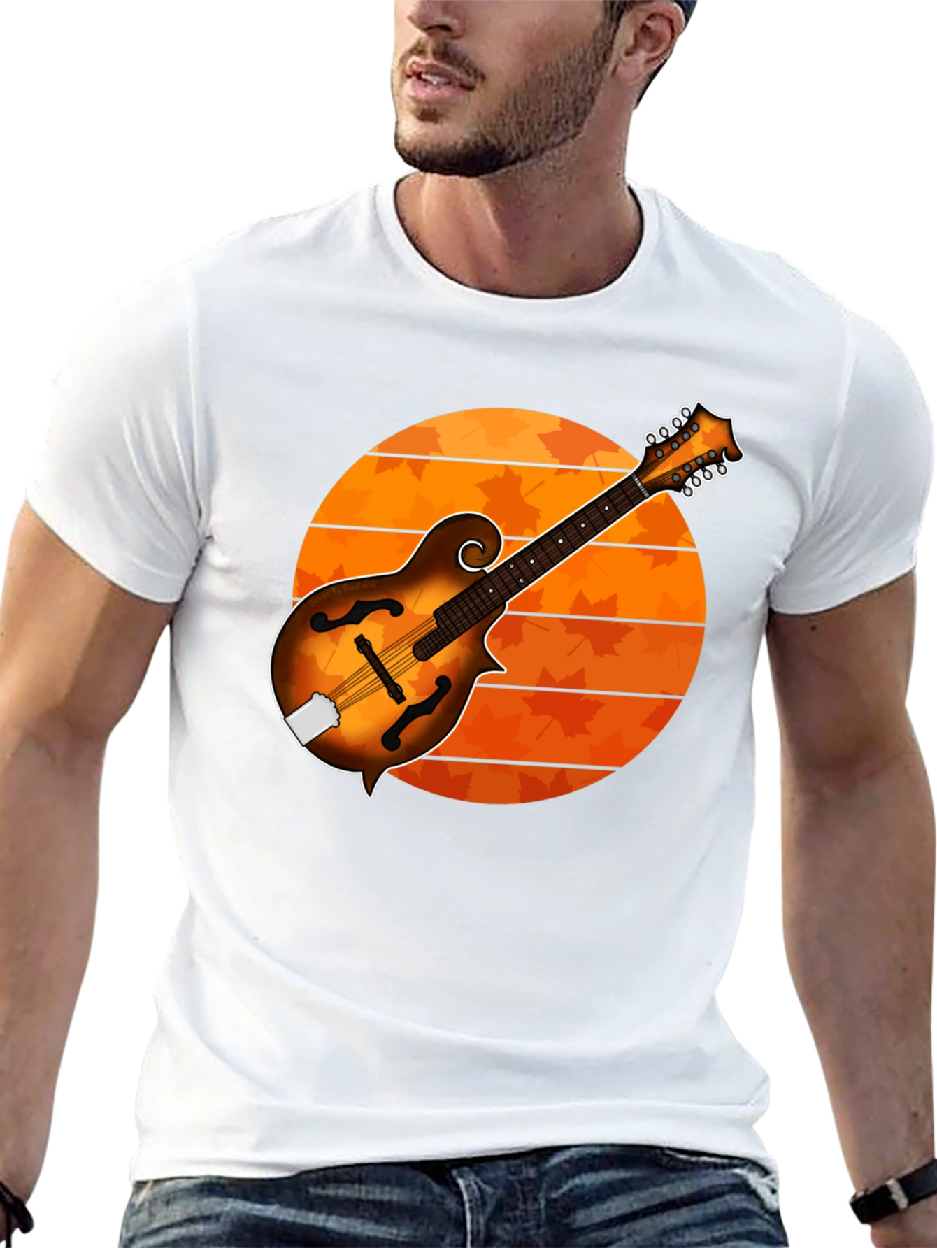 Black Mandolin Sunset Graphic Tee - Musician's Gift view 13