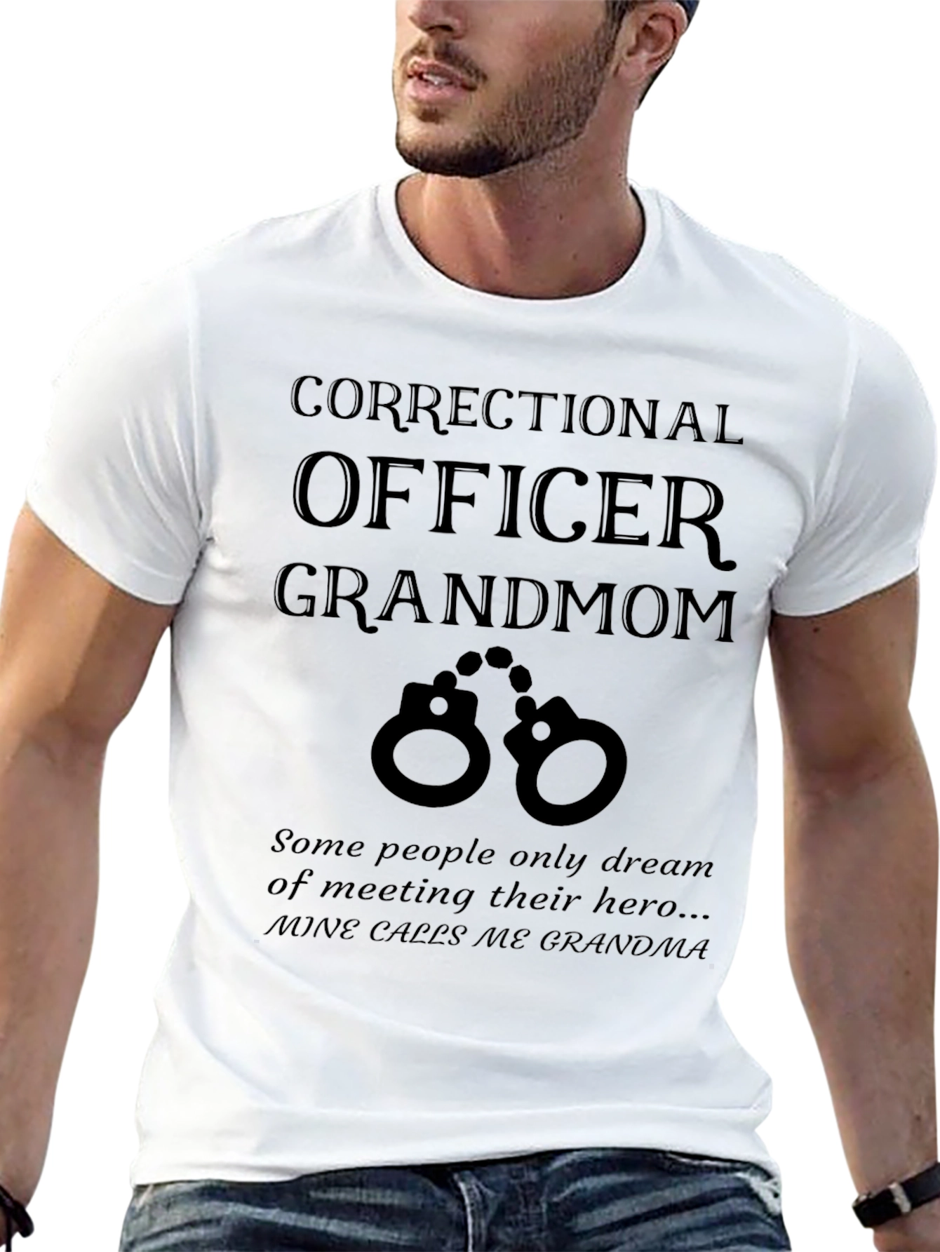 Black Correctional Officer Grandmom T-Shirt view 13