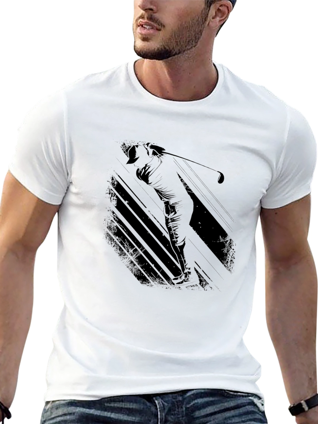 Black Golf Silhouette Black Graphic Tee view 13
