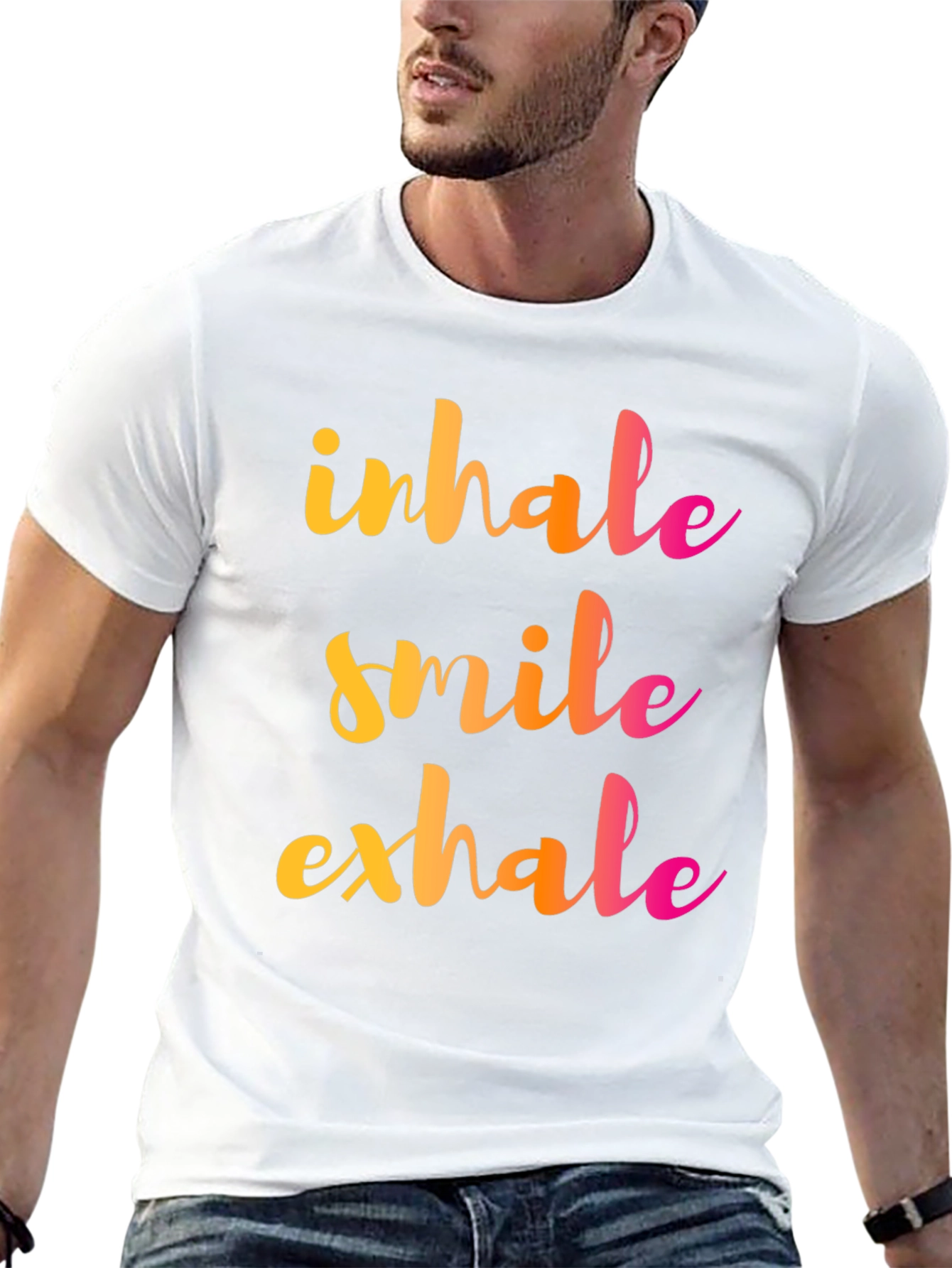 Black Inhale Smile Exhale Graphic Tee - Positive Vibes Shirt view 13